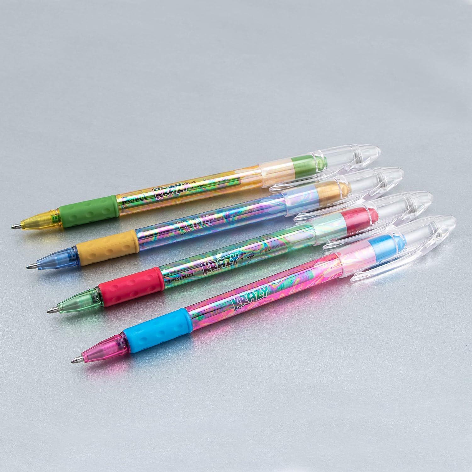 image:imagePentel Krazy POP Beauty Beauty Iridescent Gel Pen 10mm Bold Line Yellow amp Metallic Green Ink Box of 12 K91DDG