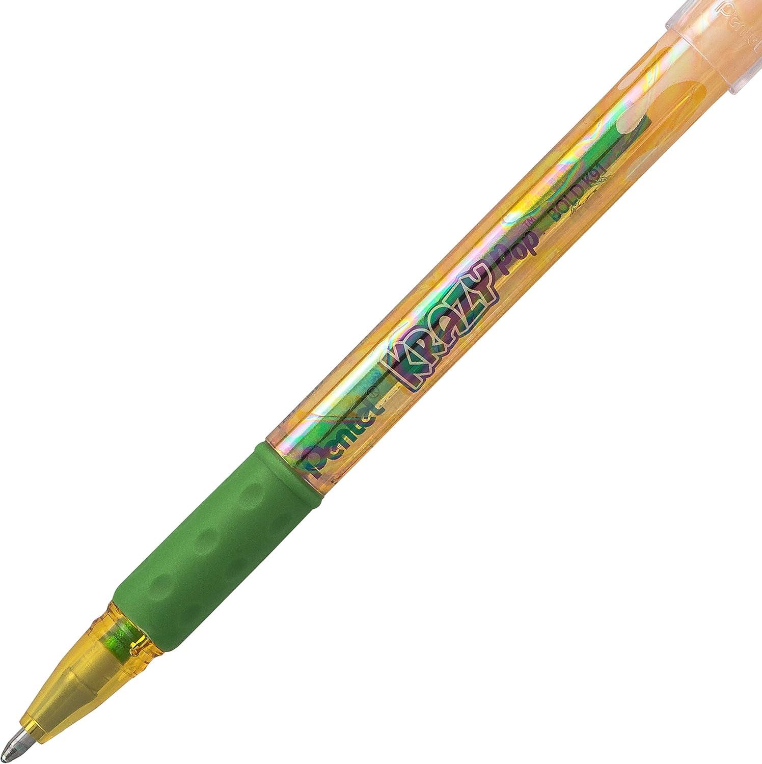 image:imagePentel Krazy POP Beauty Beauty Iridescent Gel Pen 10mm Bold Line Yellow amp Metallic Green Ink Box of 12 K91DDG