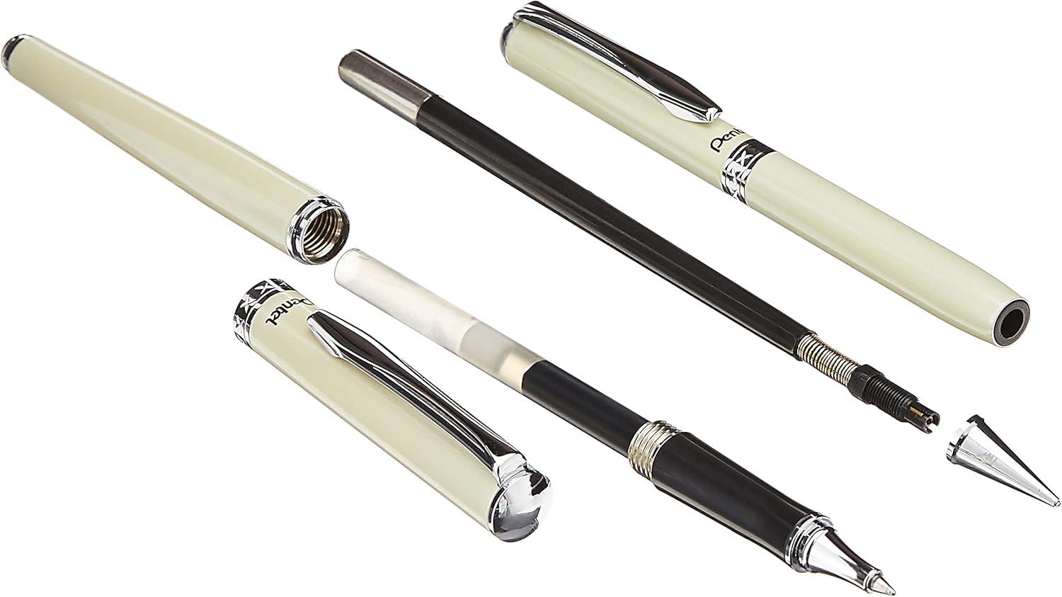 image:imagePentel Libretto Roller Gel Pen and Pencil Set with Gift Box Pen 07mm and Pencil 05mm Cream Barrels K6A8WA