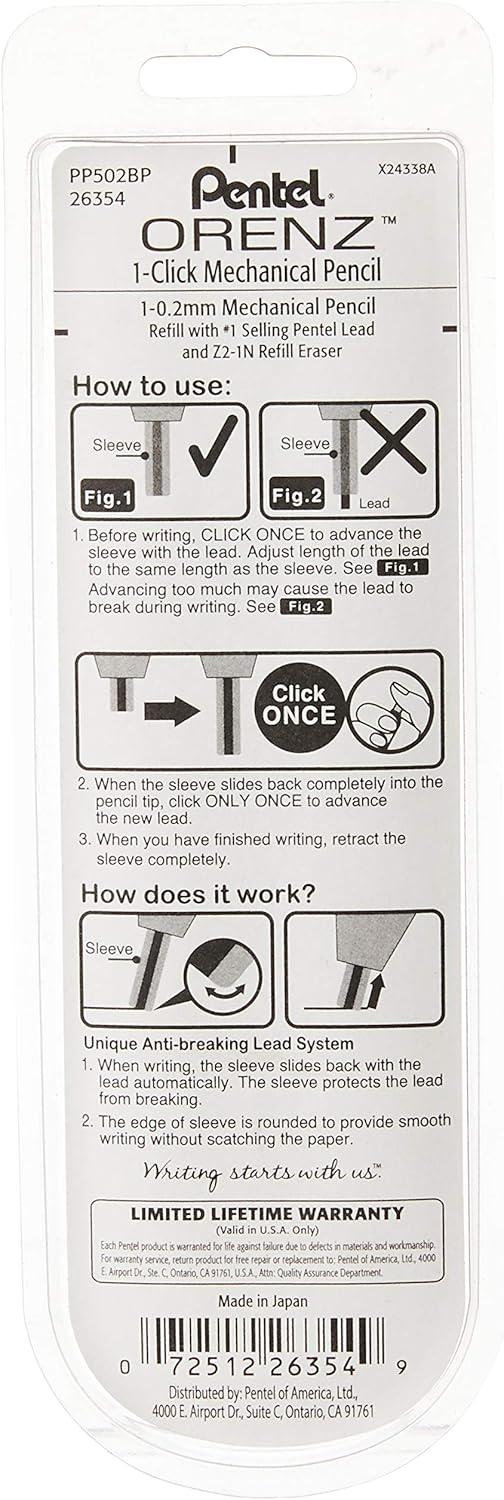 image:imagePentel Orenz Mechanical Pencil 03Mm Extra Fine Line Red Barrel Box of 12 PP503BWhite