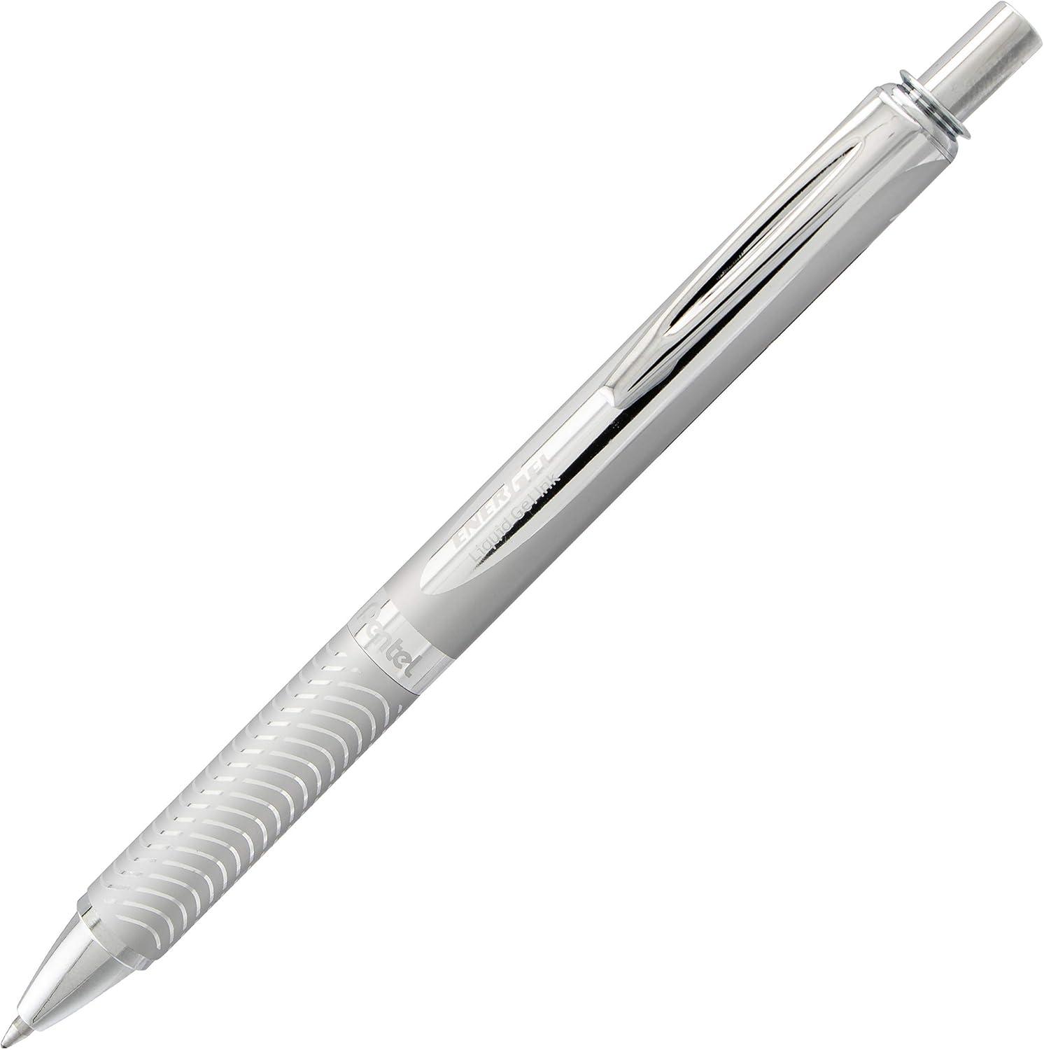 image:imagePentel PINK BCA EnerGel Alloy RT Premium Liquid Gel Pen 07mm Medium Line Pink Barrel Black Ink 1 Pack BL407PBPASilver