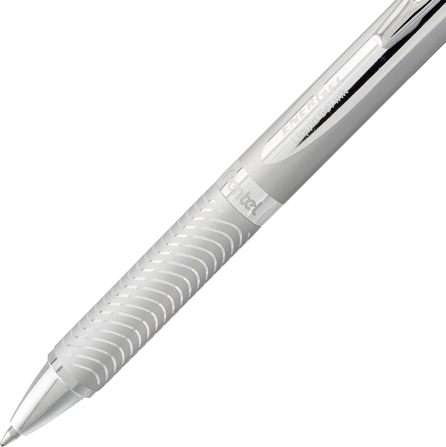 image:imagePentel PINK BCA EnerGel Alloy RT Premium Liquid Gel Pen 07mm Medium Line Pink Barrel Black Ink 1 Pack BL407PBPASilver