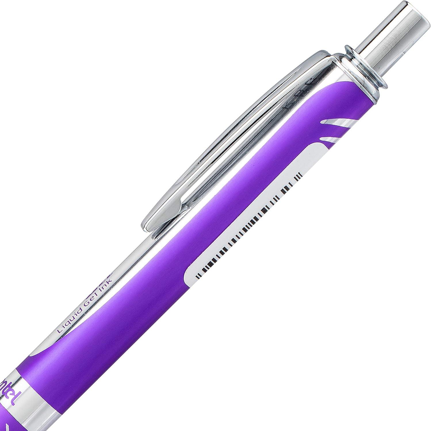 image:imagePentel PINK BCA EnerGel Alloy RT Premium Liquid Gel Pen 07mm Medium Line Pink Barrel Black Ink 1 Pack BL407PBPAViolet