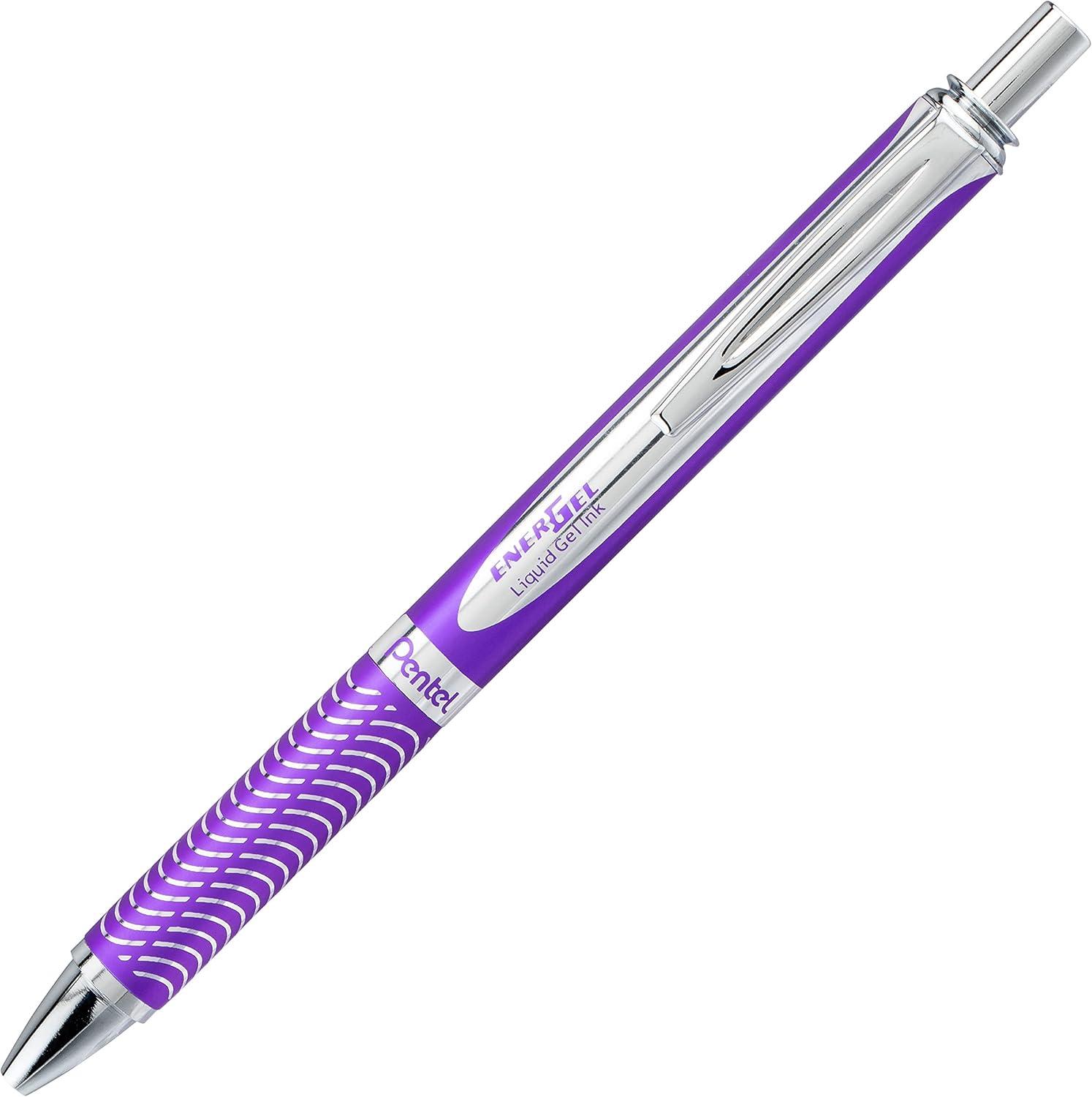 image:imagePentel PINK BCA EnerGel Alloy RT Premium Liquid Gel Pen 07mm Medium Line Pink Barrel Black Ink 1 Pack BL407PBPAViolet