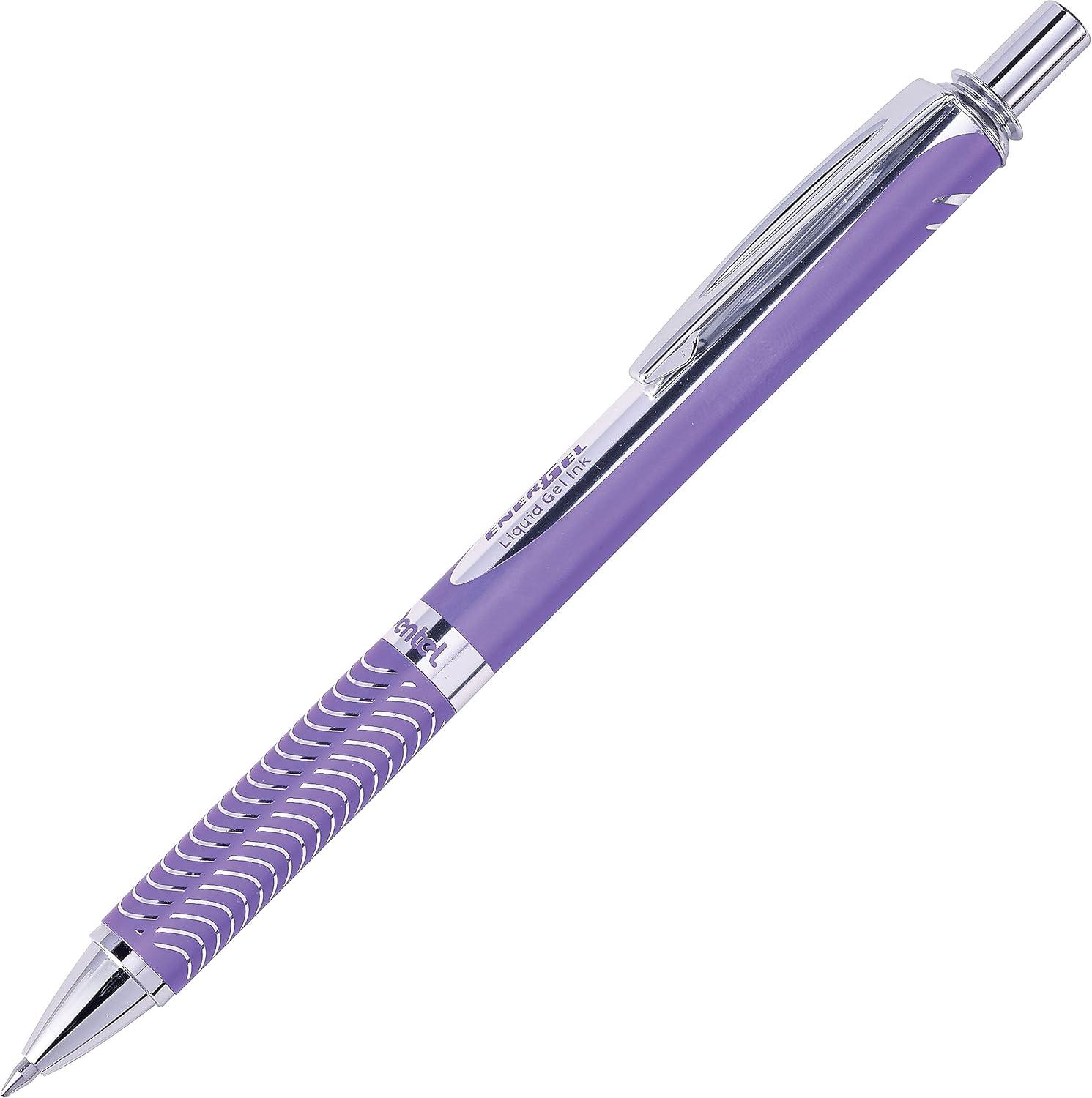 image:imagePentel PINK BCA EnerGel Alloy RT Premium Liquid Gel Pen 07mm Medium Line Pink Barrel Black Ink 1 Pack BL407PBPAVioletViolet Ink