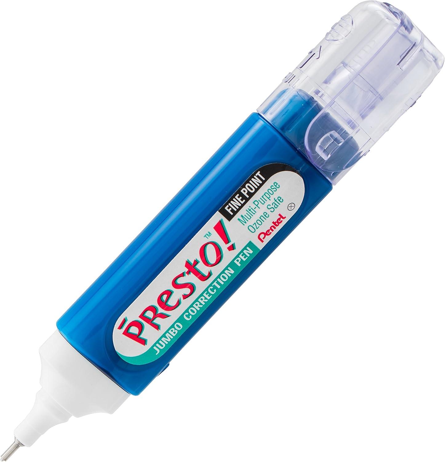 image:imagePentel Presto Jumbo Correction Pen Fine Point Metal Tip Box of 12 ZL31W1 Count Pack of 12