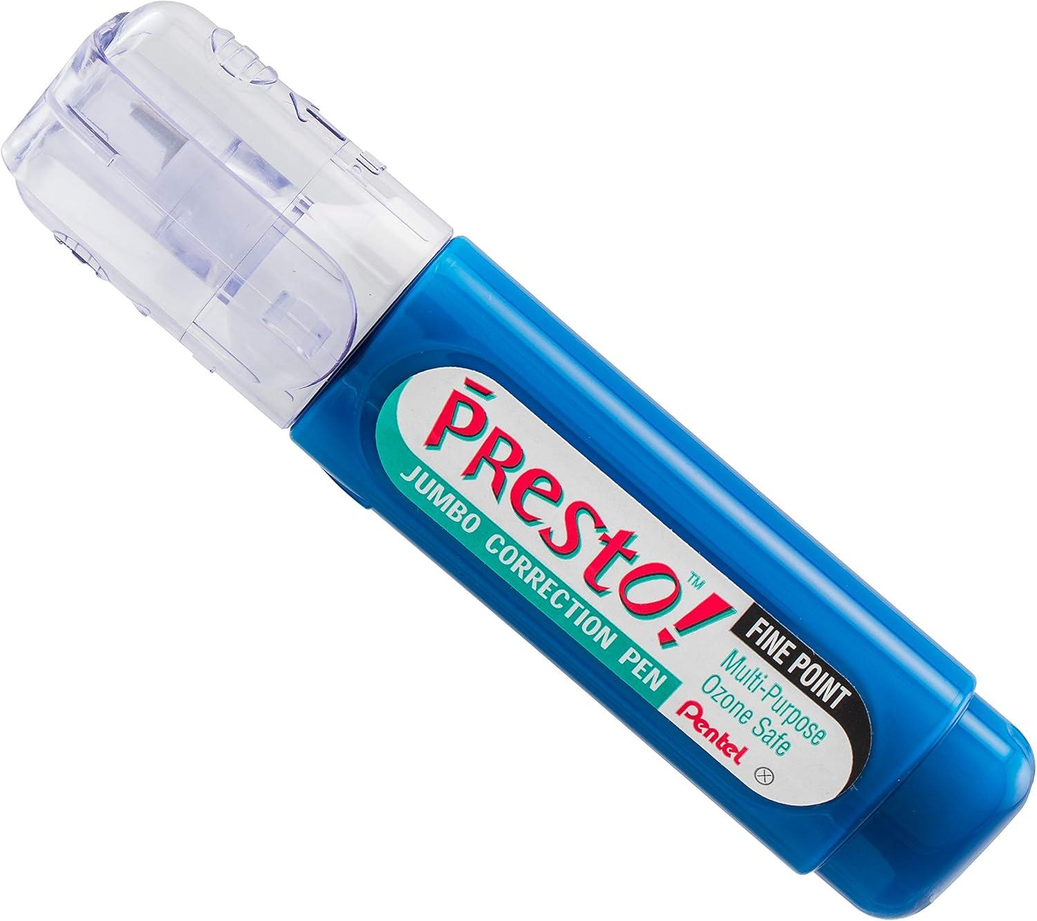 image:imagePentel Presto Jumbo Correction Pen Fine Point Metal Tip Box of 12 ZL31W1 Count Pack of 12