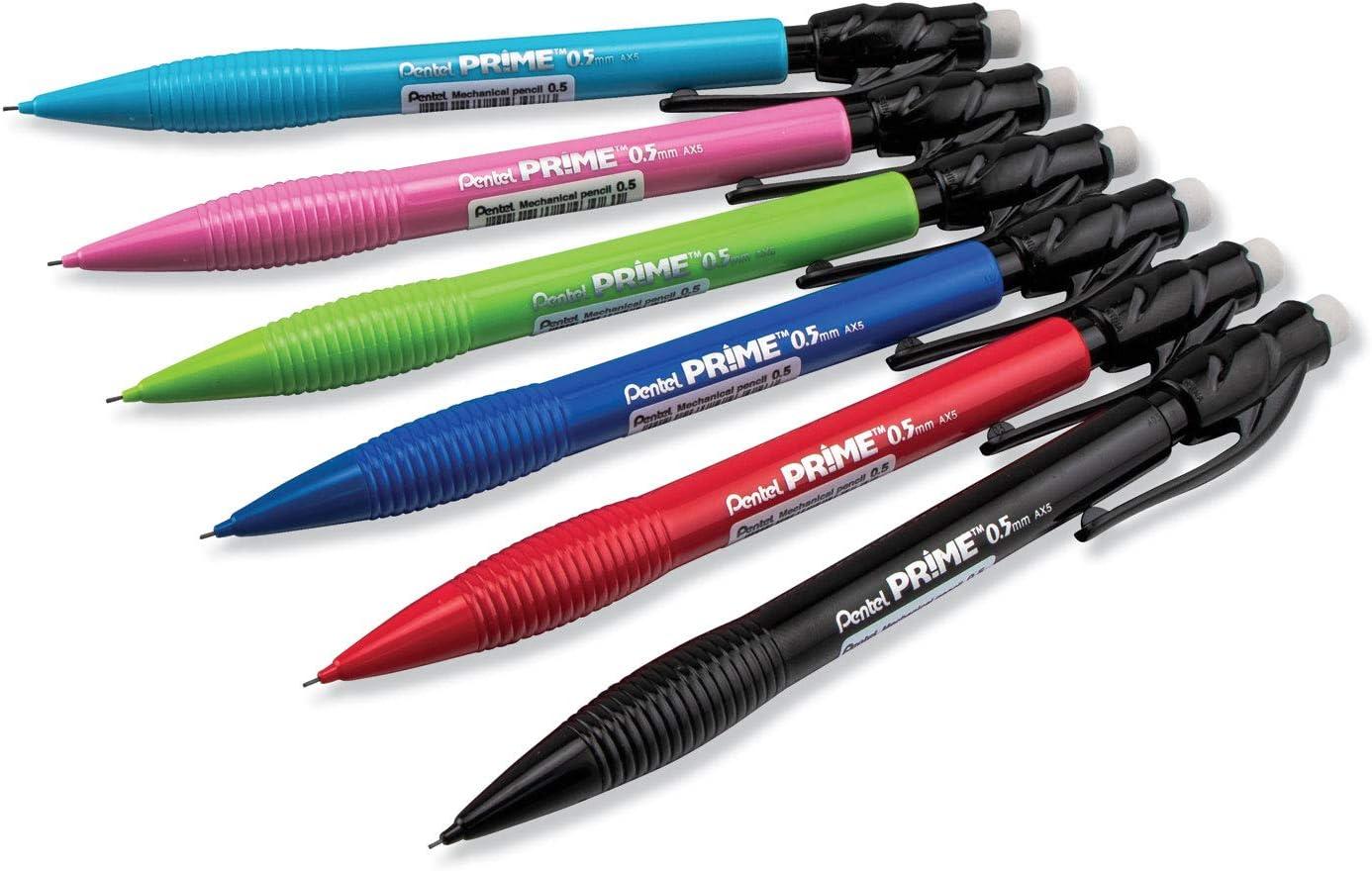 image:imagePentel Prime Mechanical Pencil 05mm Fine Line Assorted Barrels 12PK in Clear Plastic Box AX5PC12M