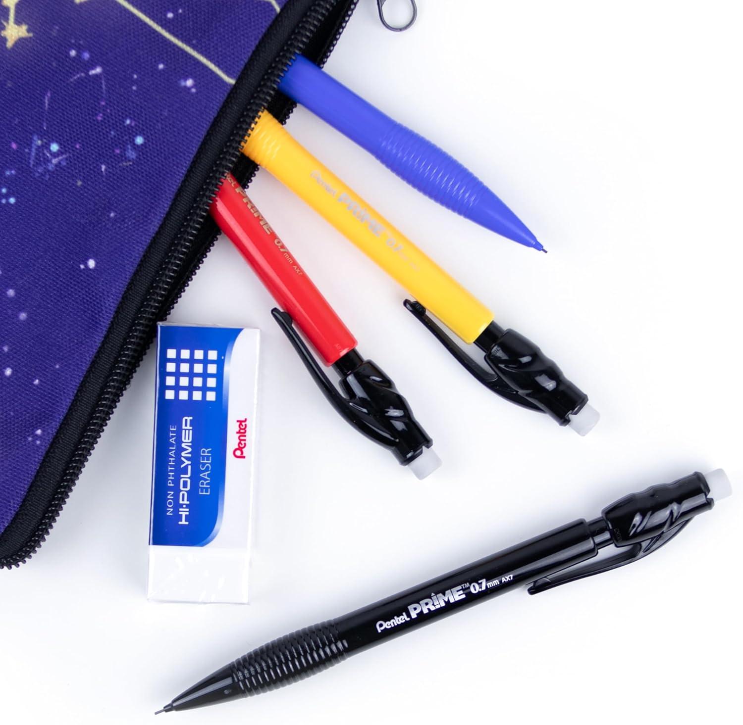 image:imagePentel Prime Mechanical Pencil 07mm Assorted Barrel Colors Pack of 6 AX7BP6MBlack