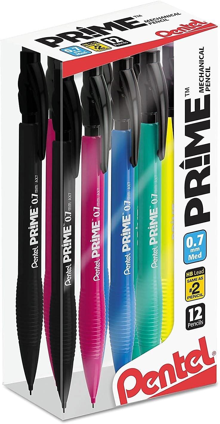 image:imagePentel Prime Mechanical Pencil 07mm Assorted Barrel Colors Pack of 6 AX7BP6MClear
