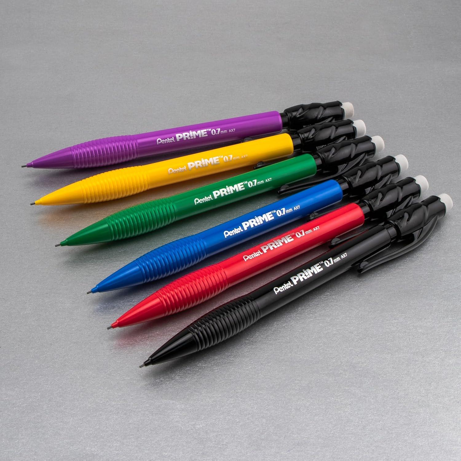 image:imagePentel Prime Mechanical Pencil 07mm Assorted Barrel Colors Pack of 6 AX7BP6MGreen
