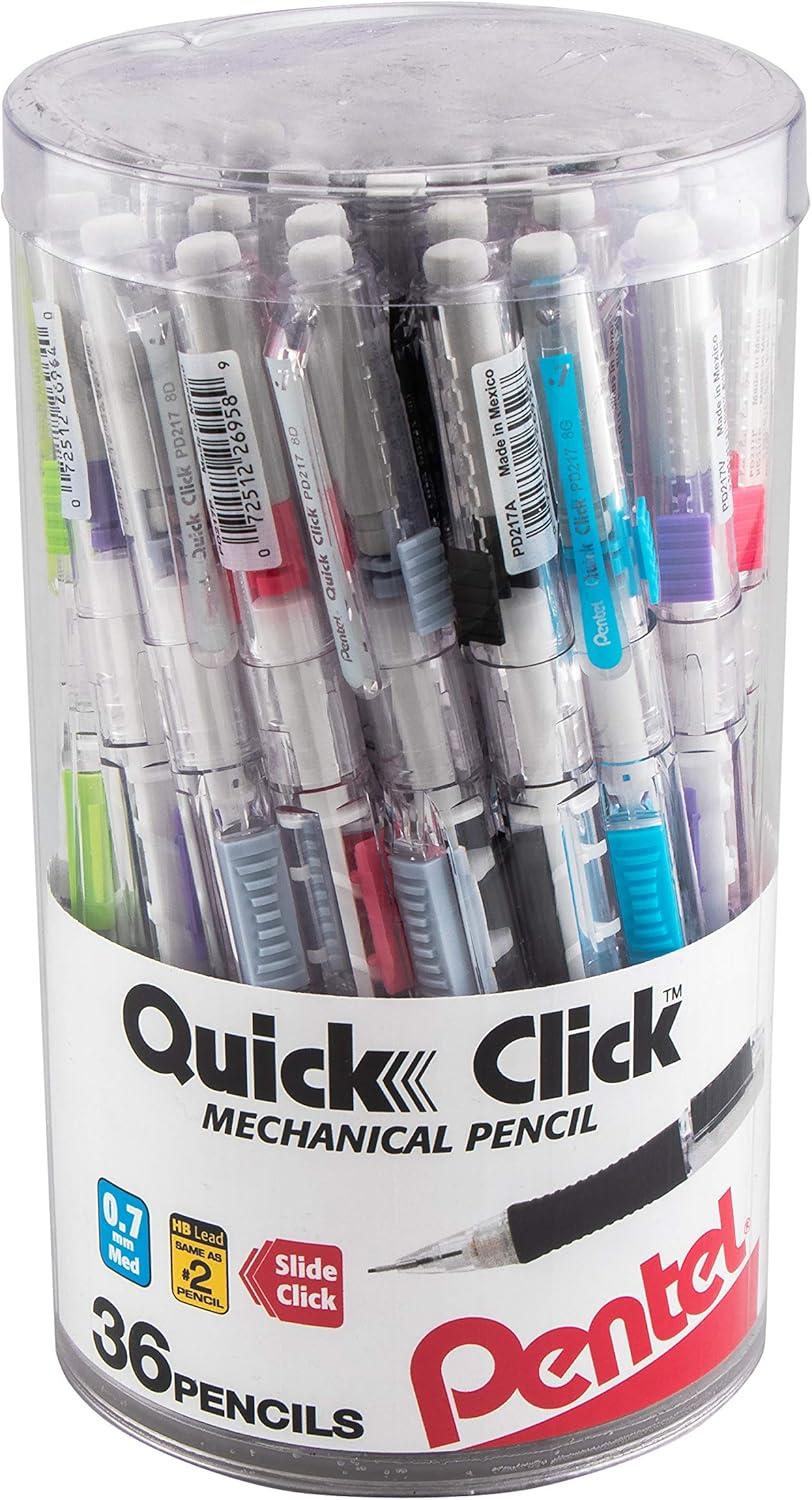 image:imagePentel Quick Click Mechanical Pencil 07mm Medium Black Barrel Box of 12 Pencils PD217AAssorted