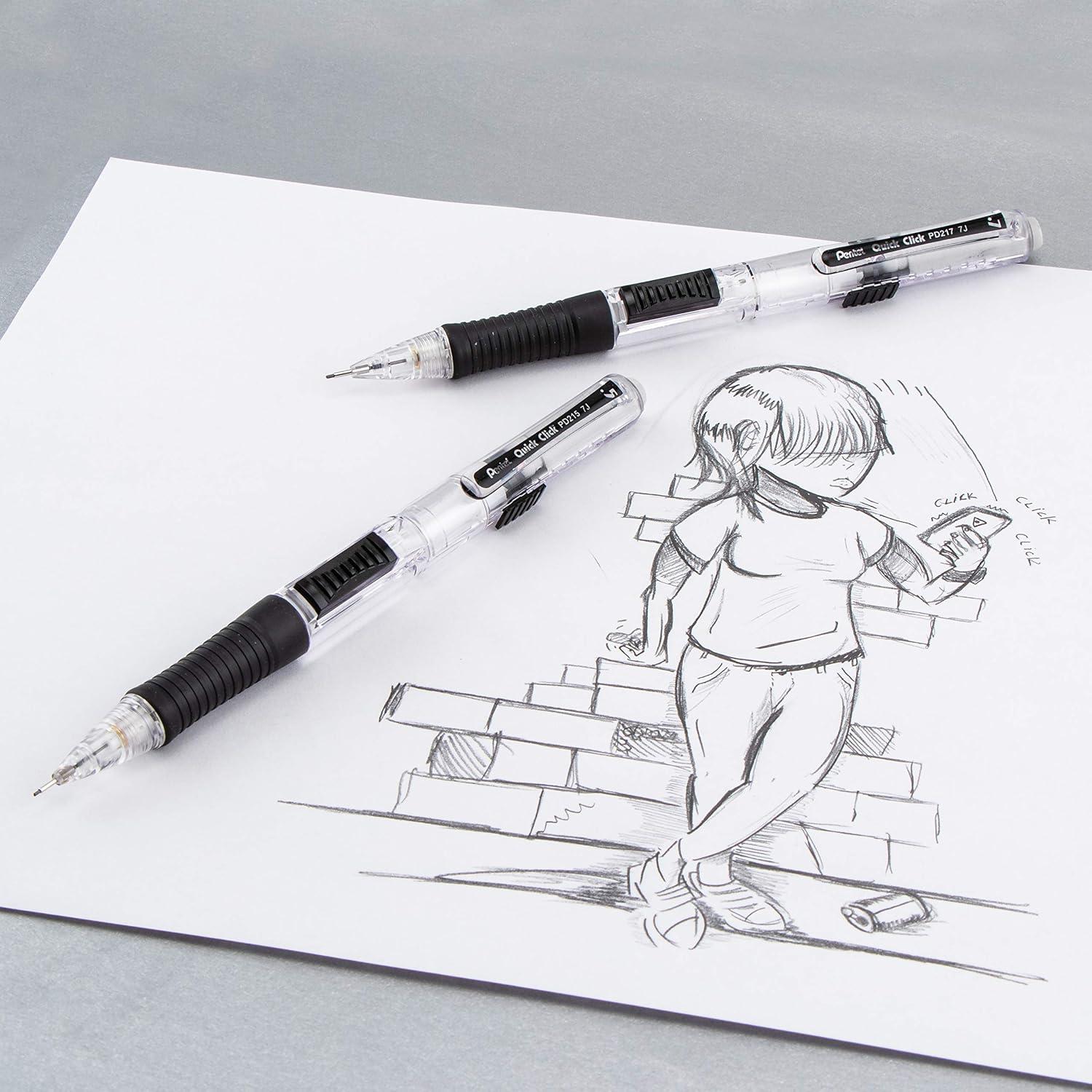 image:imagePentel Quick Click Mechanical Pencil 07mm Medium Black Barrel Box of 12 Pencils PD217ABlack