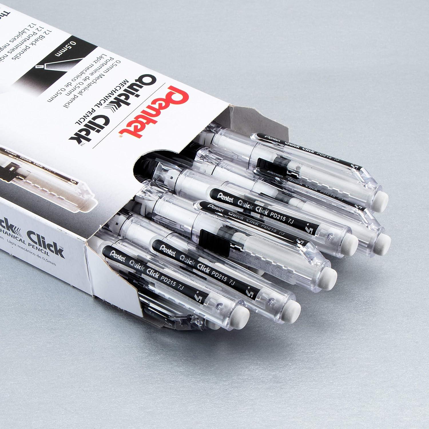 image:imagePentel Quick Click Mechanical Pencil 07mm Medium Black Barrel Box of 12 Pencils PD217ABlack