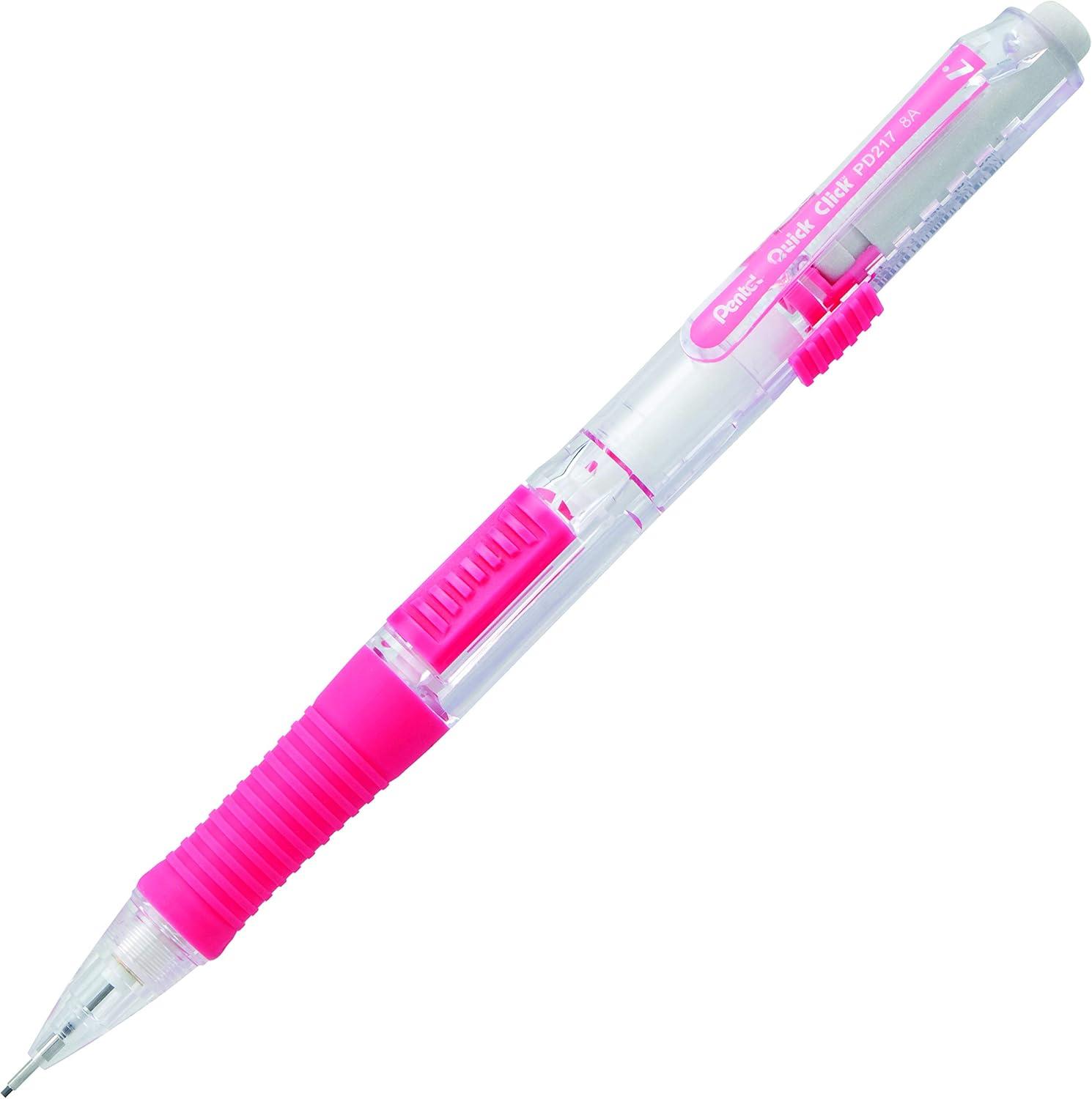 image:imagePentel Quick Click Mechanical Pencil 07mm Medium Black Barrel Box of 12 Pencils PD217APink