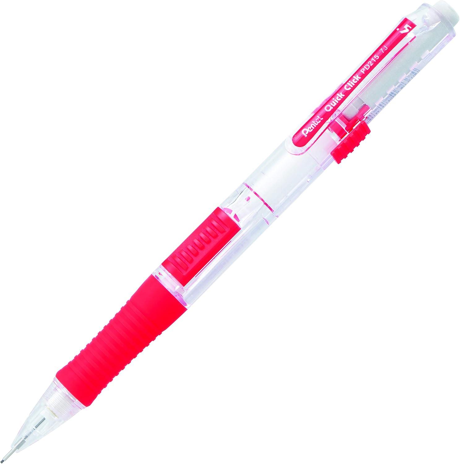 image:imagePentel Quick Click Mechanical Pencil 07mm Medium Black Barrel Box of 12 Pencils PD217ARed