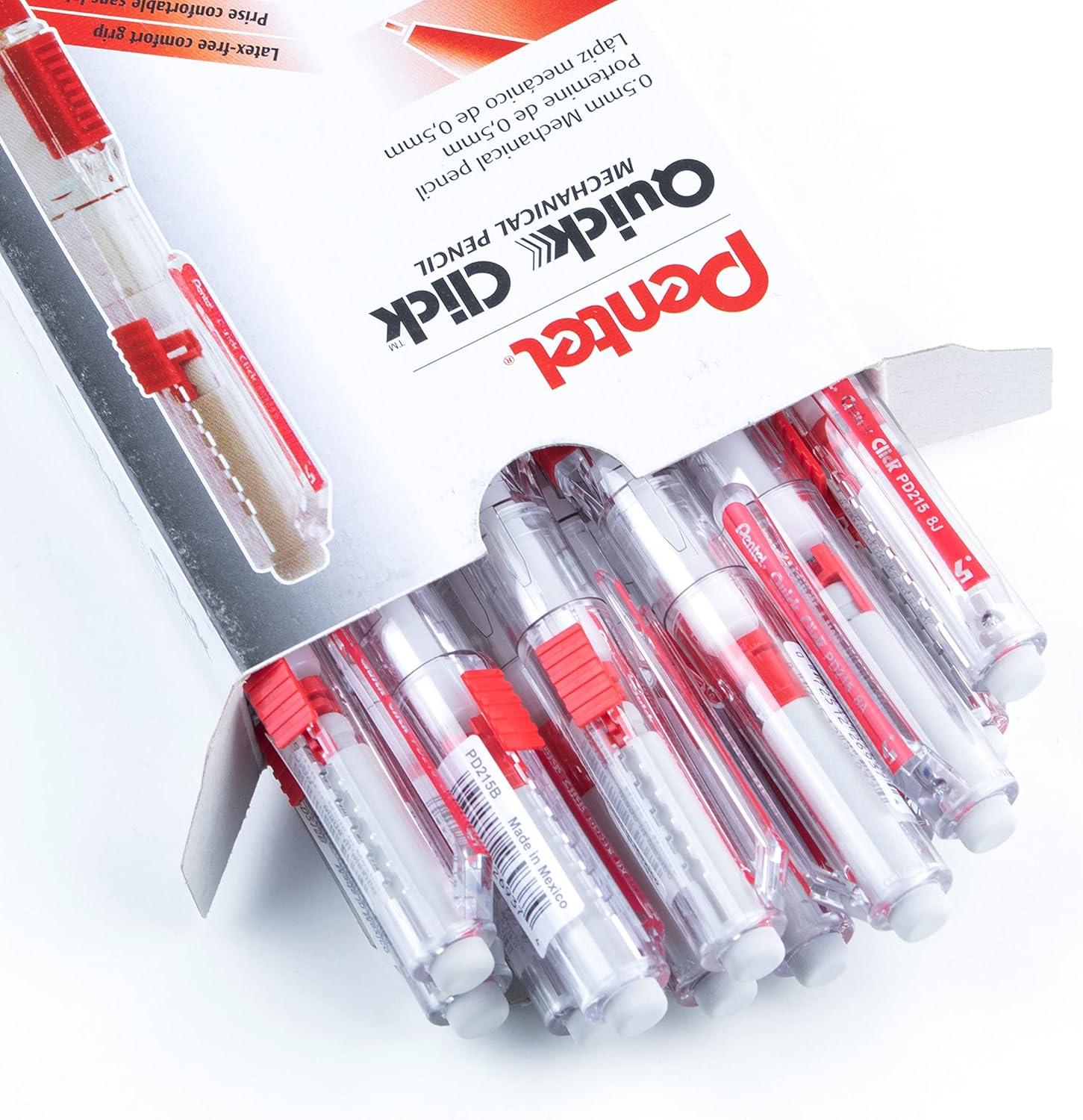 image:imagePentel Quick Click Mechanical Pencil 07mm Medium Black Barrel Box of 12 Pencils PD217ARed