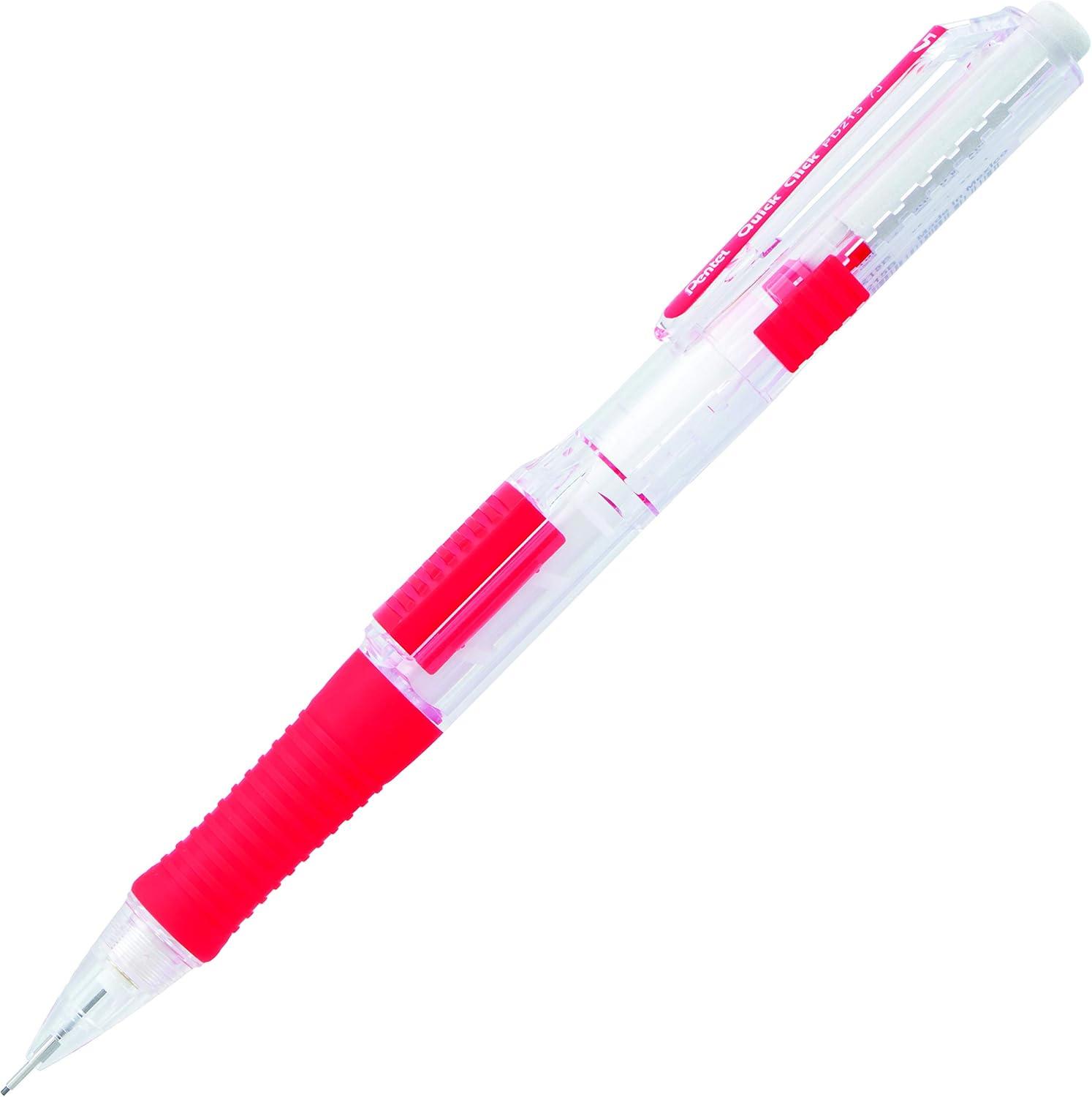 image:imagePentel Quick Click Mechanical Pencil 07mm Medium Black Barrel Box of 12 Pencils PD217ARed