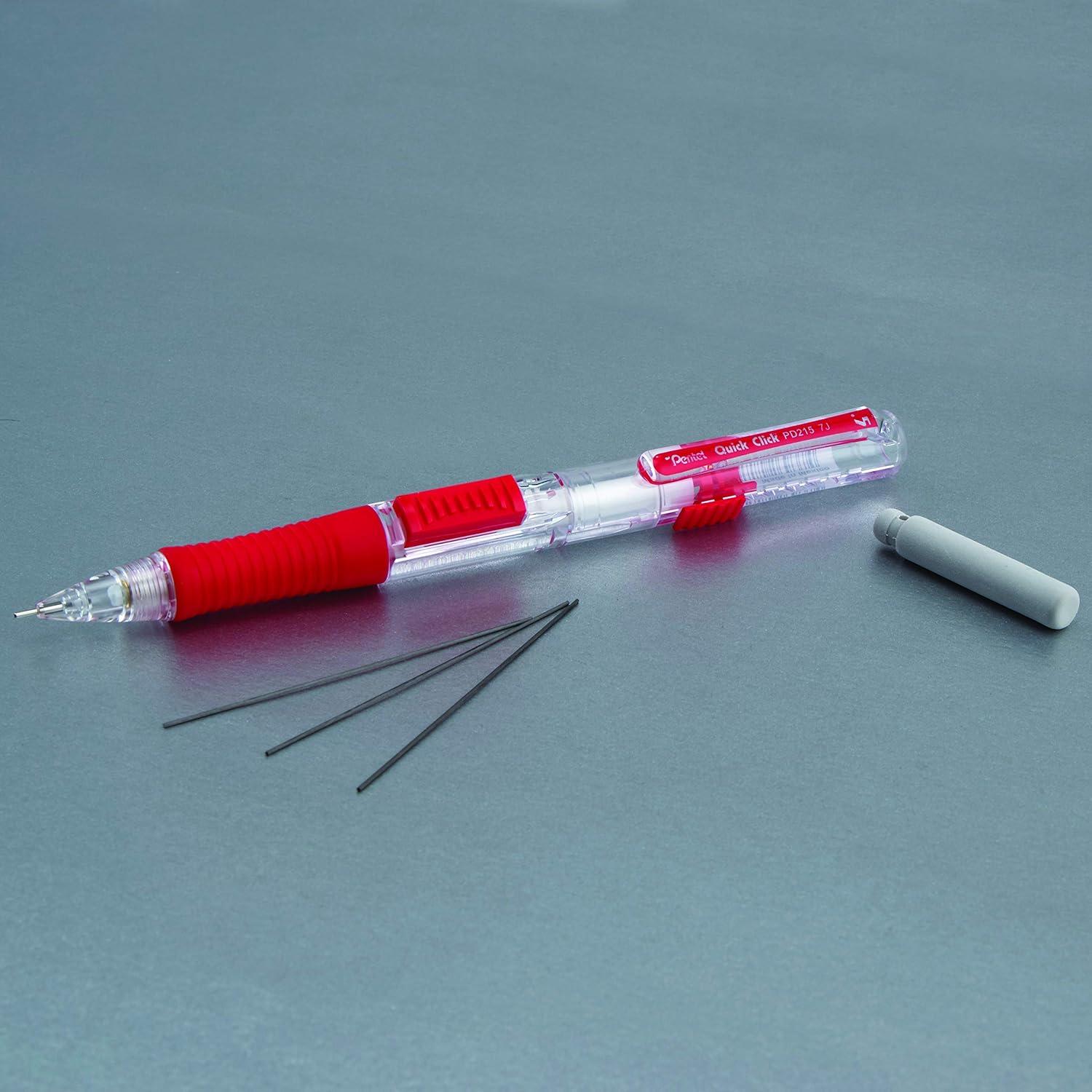 image:imagePentel Quick Click Mechanical Pencil 07mm Medium Black Barrel Box of 12 Pencils PD217ARed