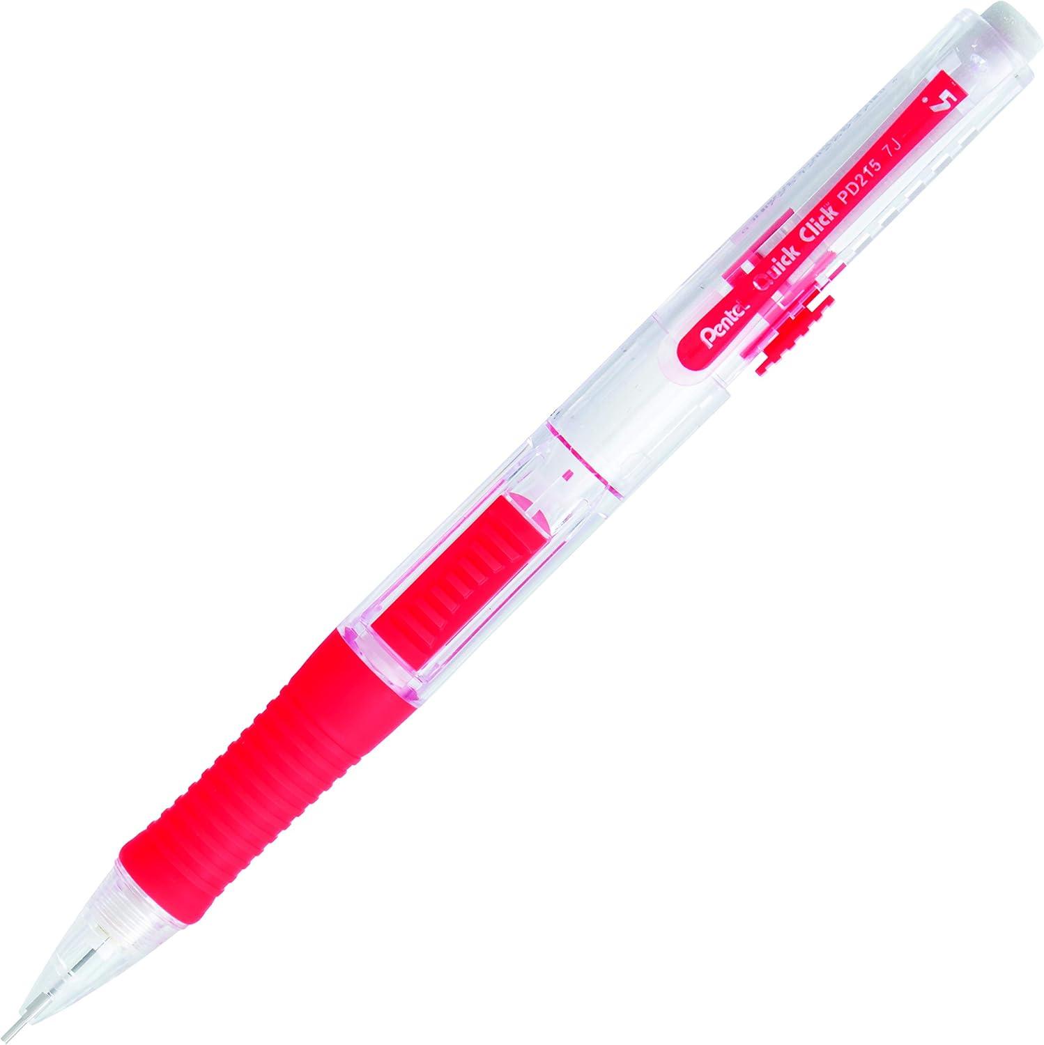 image:imagePentel Quick Click Mechanical Pencil 07mm Medium Black Barrel Box of 12 Pencils PD217ARed