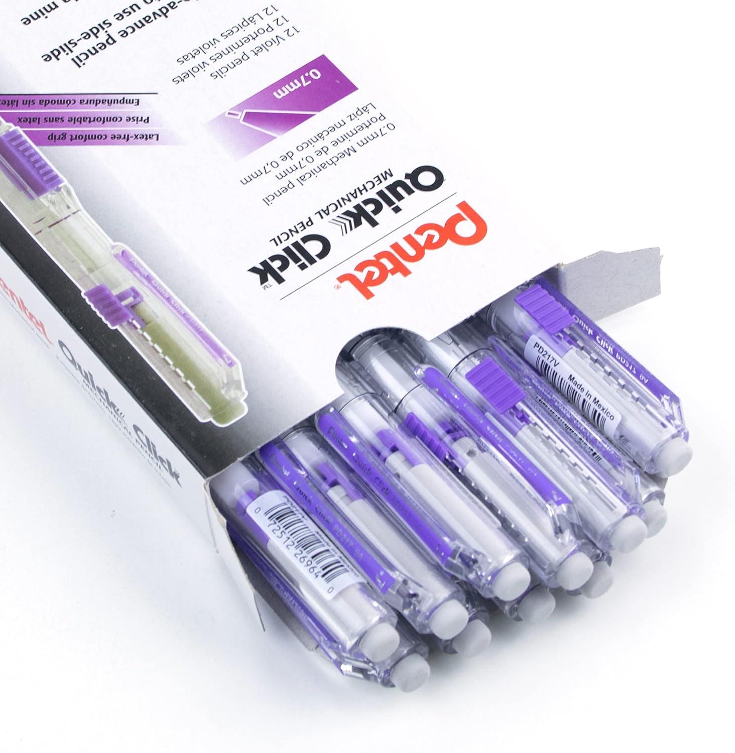 image:imagePentel Quick Click Mechanical Pencil 07mm Medium Black Barrel Box of 12 Pencils PD217AViolet