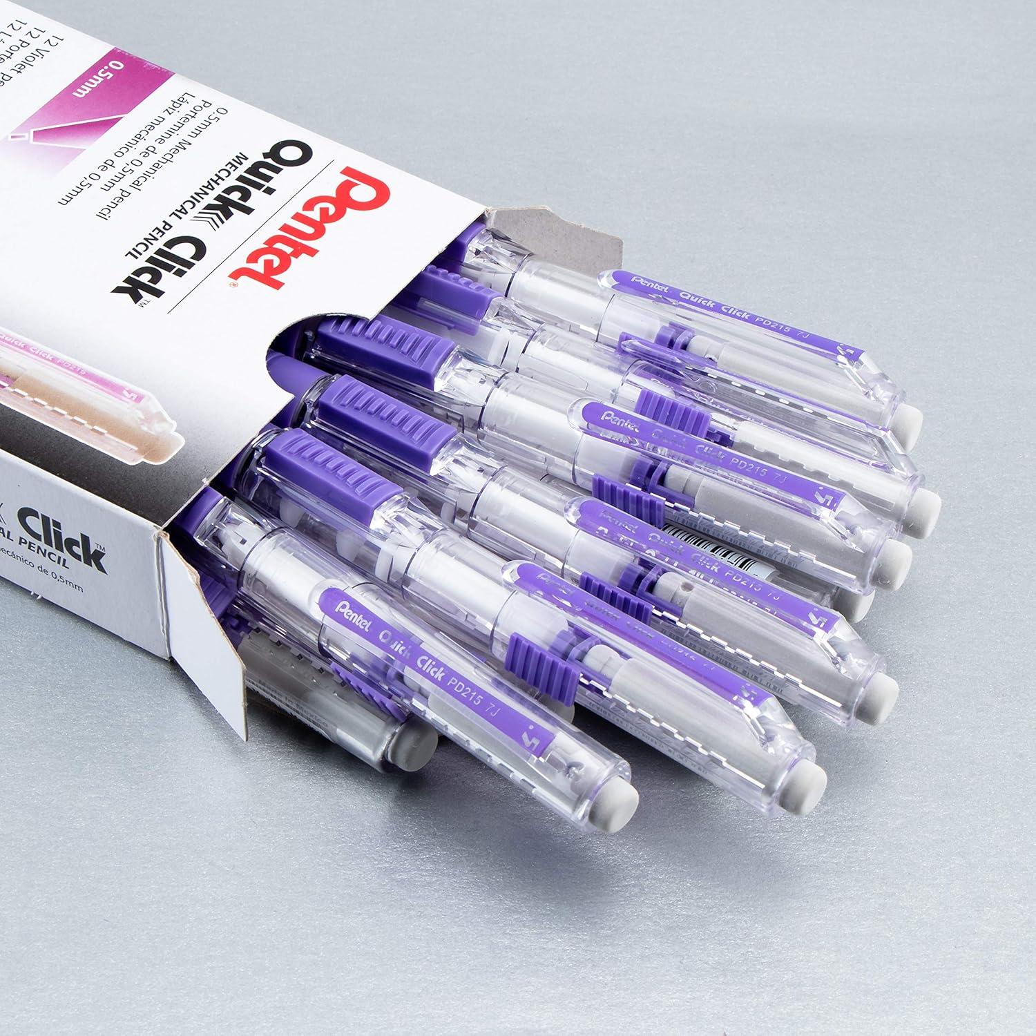image:imagePentel Quick Click Mechanical Pencil 07mm Medium Black Barrel Box of 12 Pencils PD217AViolet