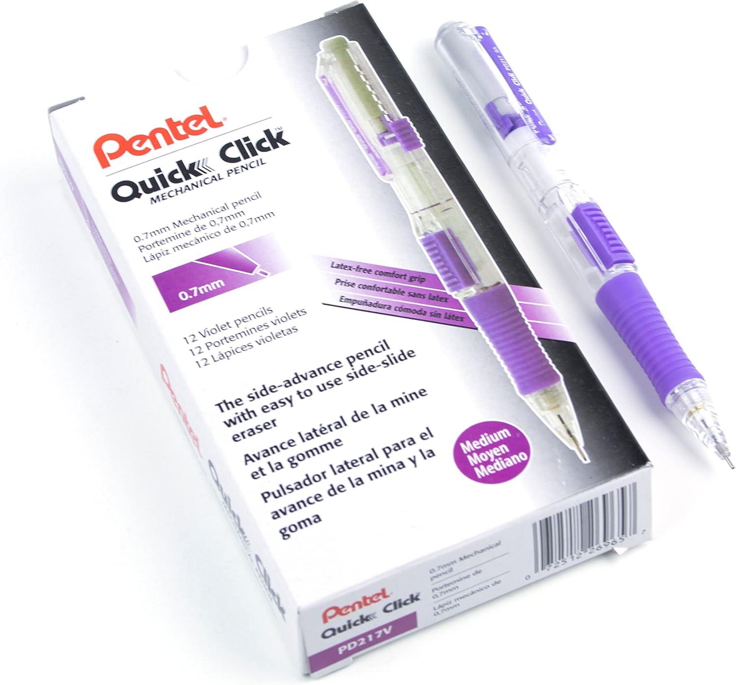 image:imagePentel Quick Click Mechanical Pencil 07mm Medium Black Barrel Box of 12 Pencils PD217AViolet