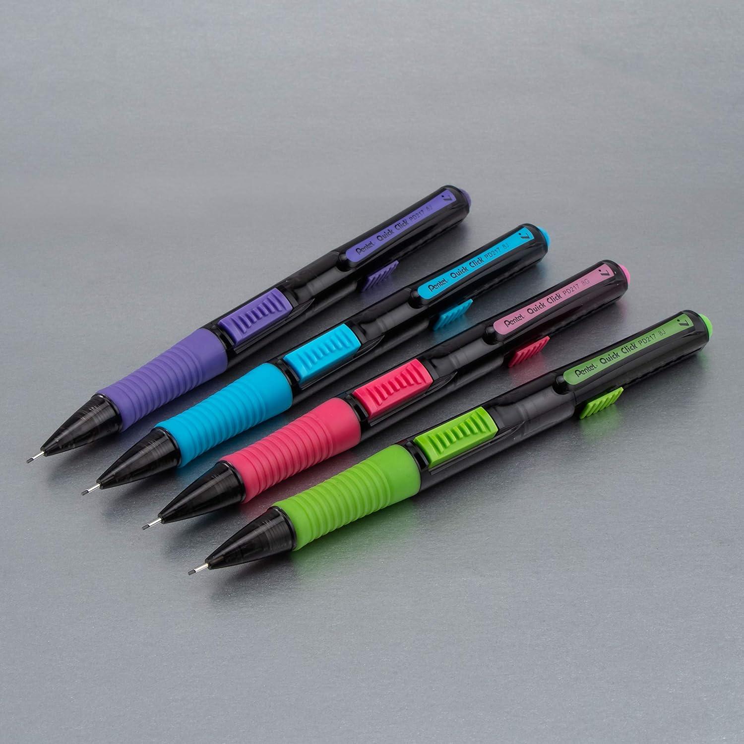 image:imagePentel Quick Click POP Mechanical Pencil 07mm Includes Refill Lead and Erasers Pack of 8 Pencils PD217LEBP8
