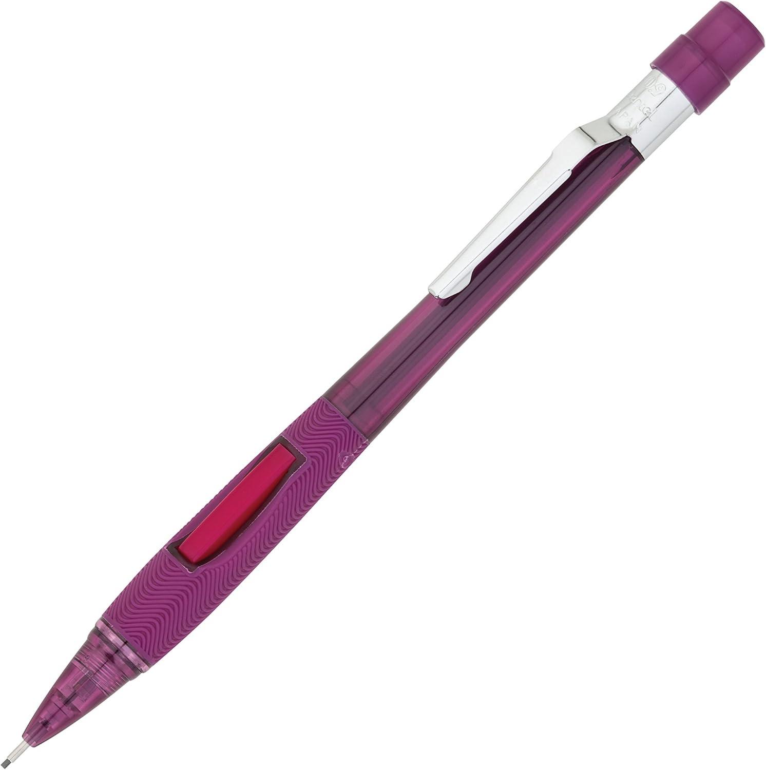 image:imagePentel Quicker Clicker Automatic Pencil 07mm Lead Size Transparent Violet Barrel Box of 12 PD347TVRed