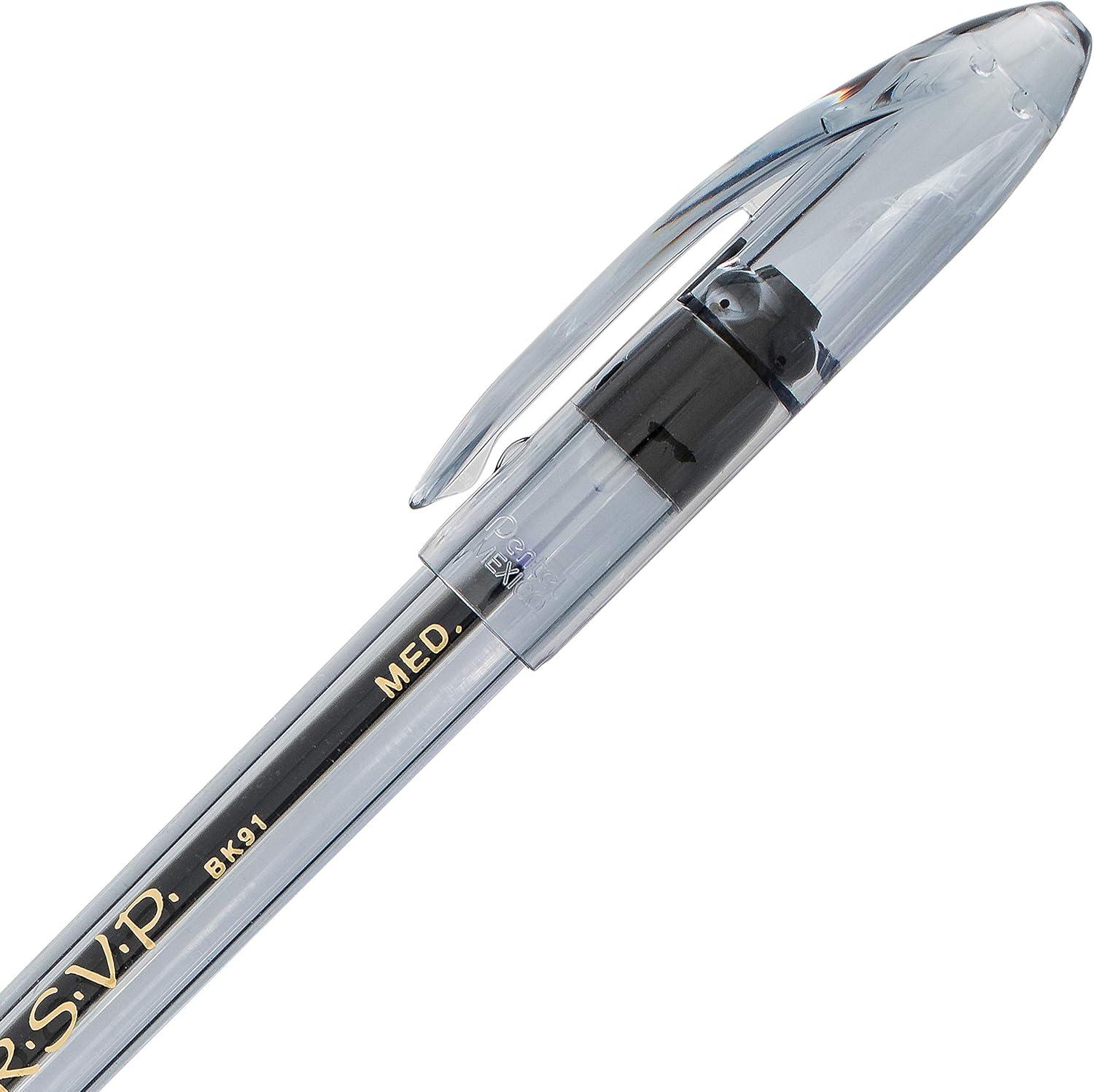 image:imagePentel RSVP Ballpoint Pen 10mm Medium Line Assorted Ink Pack of 8 BK91CRBP8MBlack