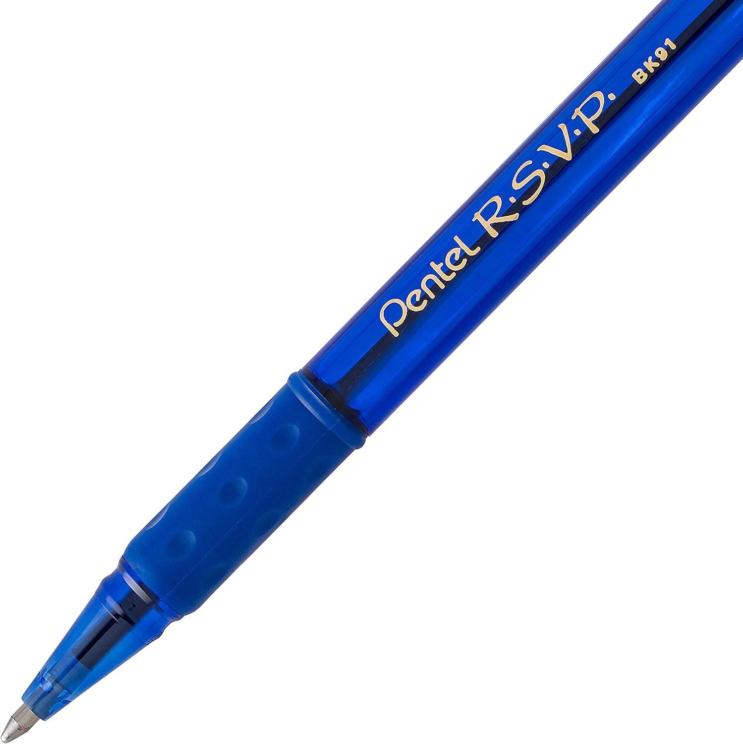 image:imagePentel RSVP Ballpoint Pen 10mm Medium Line Assorted Ink Pack of 8 BK91CRBP8MMulticolor