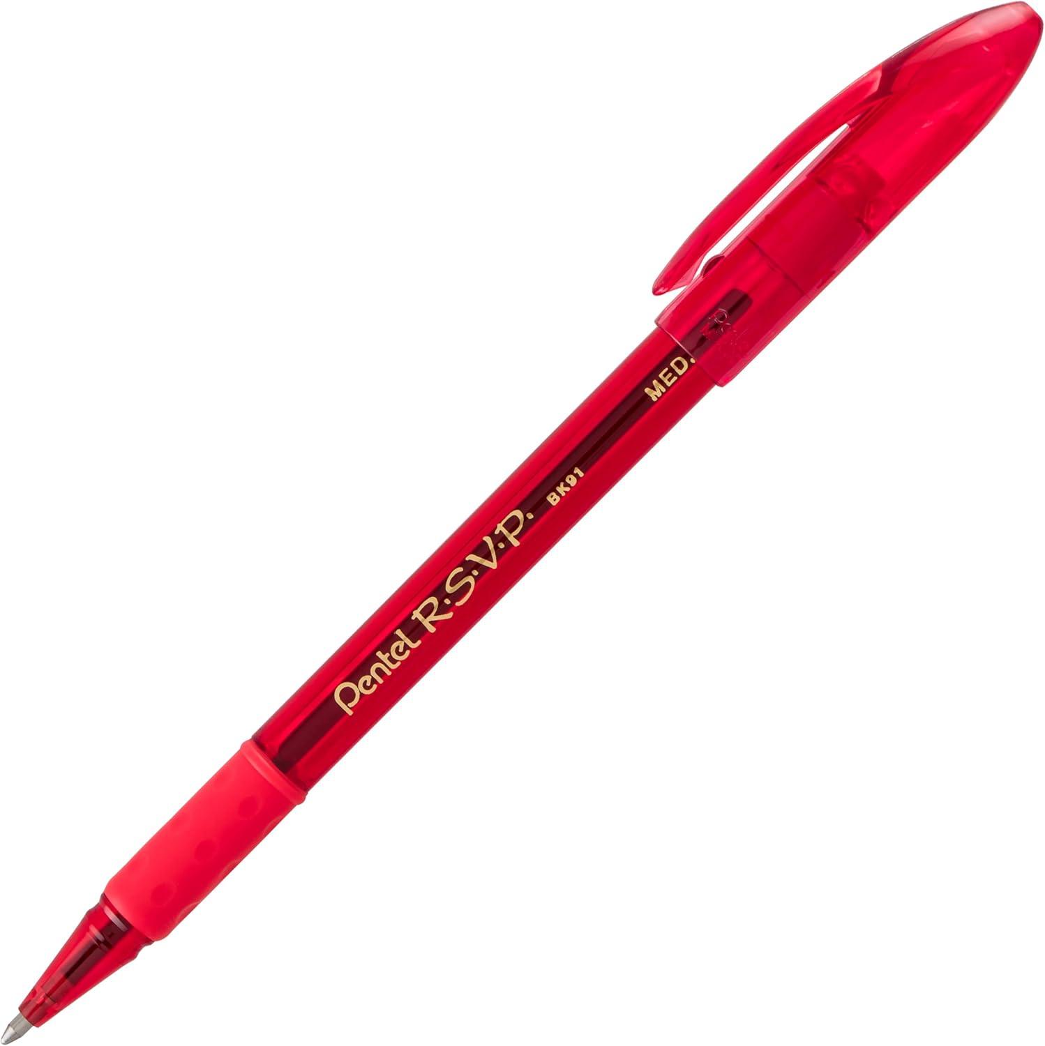 image:imagePentel RSVP Ballpoint Pen 10mm Medium Line Assorted Ink Pack of 8 BK91CRBP8MMulticolor