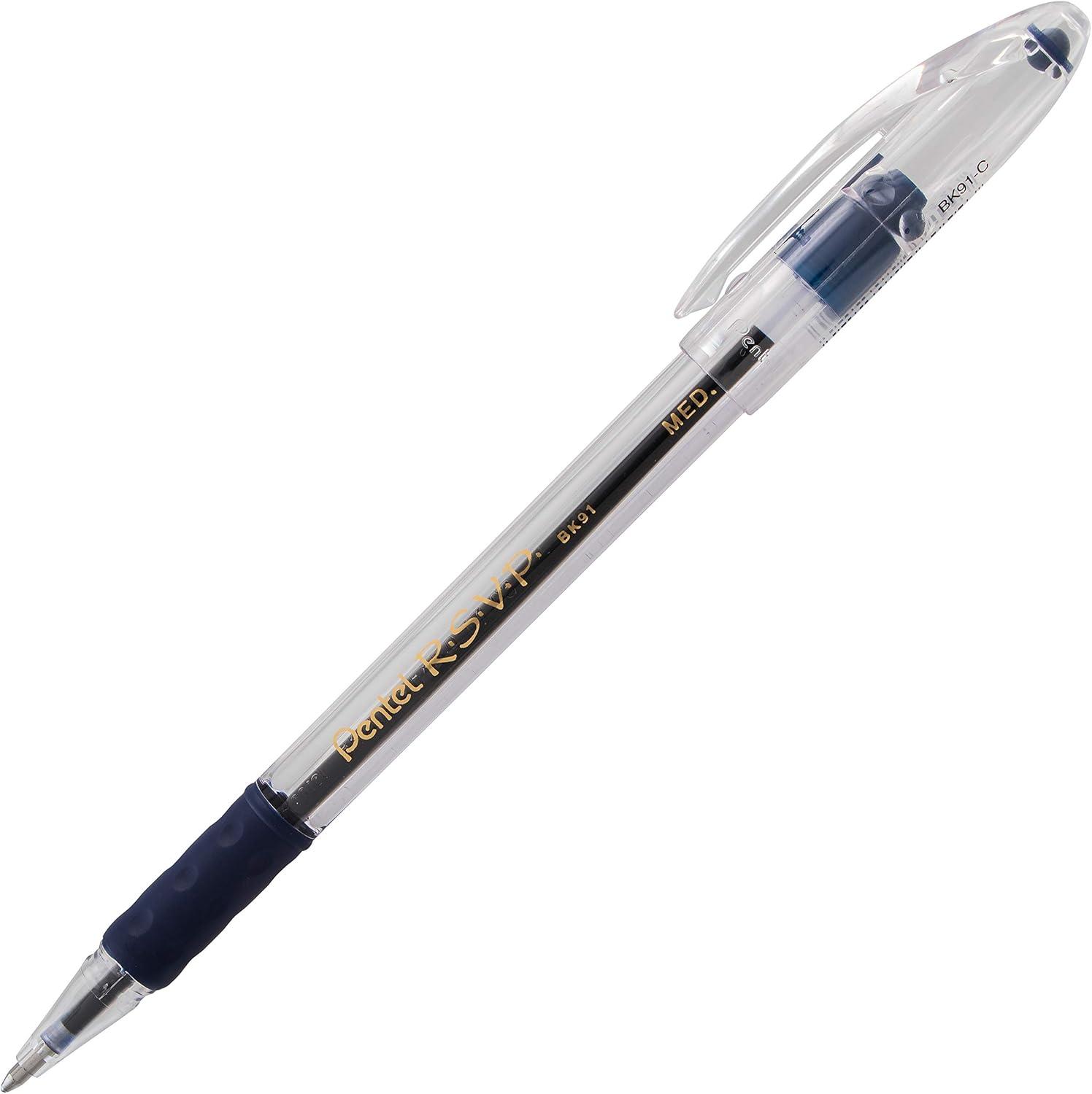 image:imagePentel RSVP Ballpoint Pen 10mm Medium Line Blue Ink 12 Pack BK91PC12C12 Count Pack of 1
