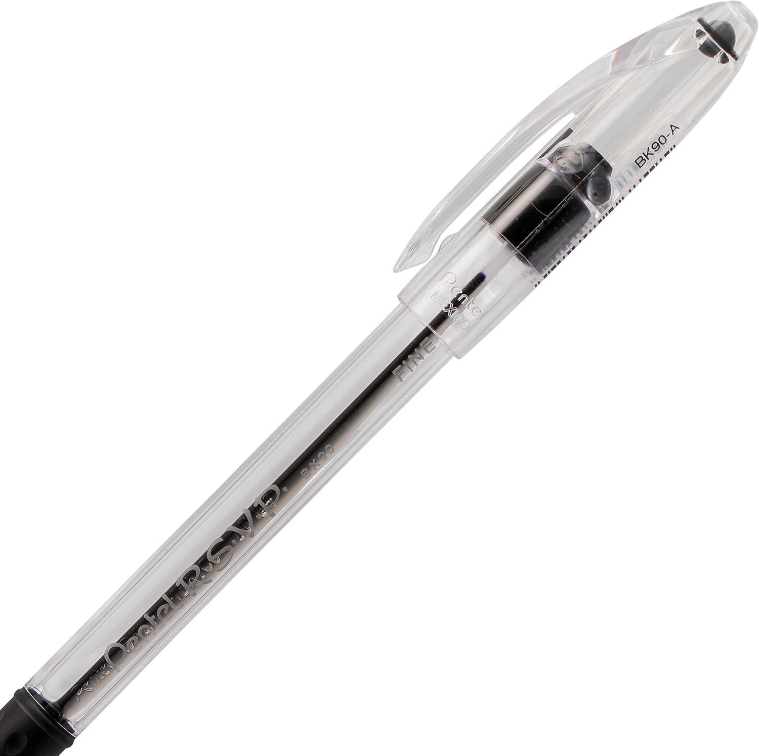 image:imagePentel RSVP Ballpoint Pen Fine Line 07mm Assorted Ink Pack of 5 BK90BP5MBlack