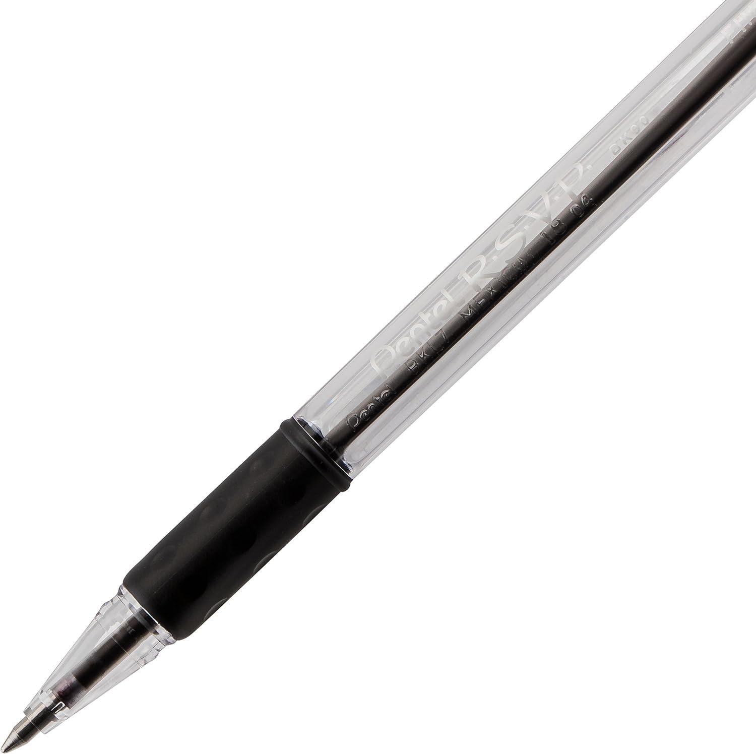 image:imagePentel RSVP Ballpoint Pen Fine Line 07mm Assorted Ink Pack of 5 BK90BP5MBlack