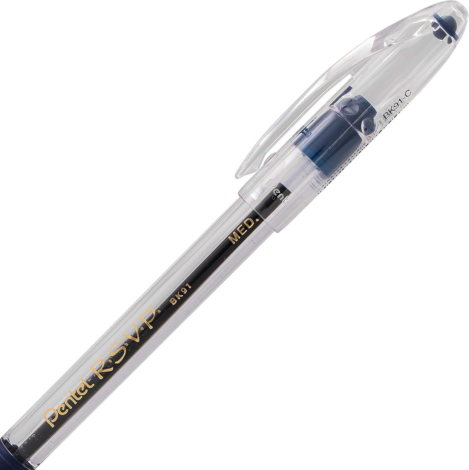 image:imagePentel RSVP Ballpoint Pen Fine Line 07mm Black Ink 72 Pack Canister BK90PC72ABlue
