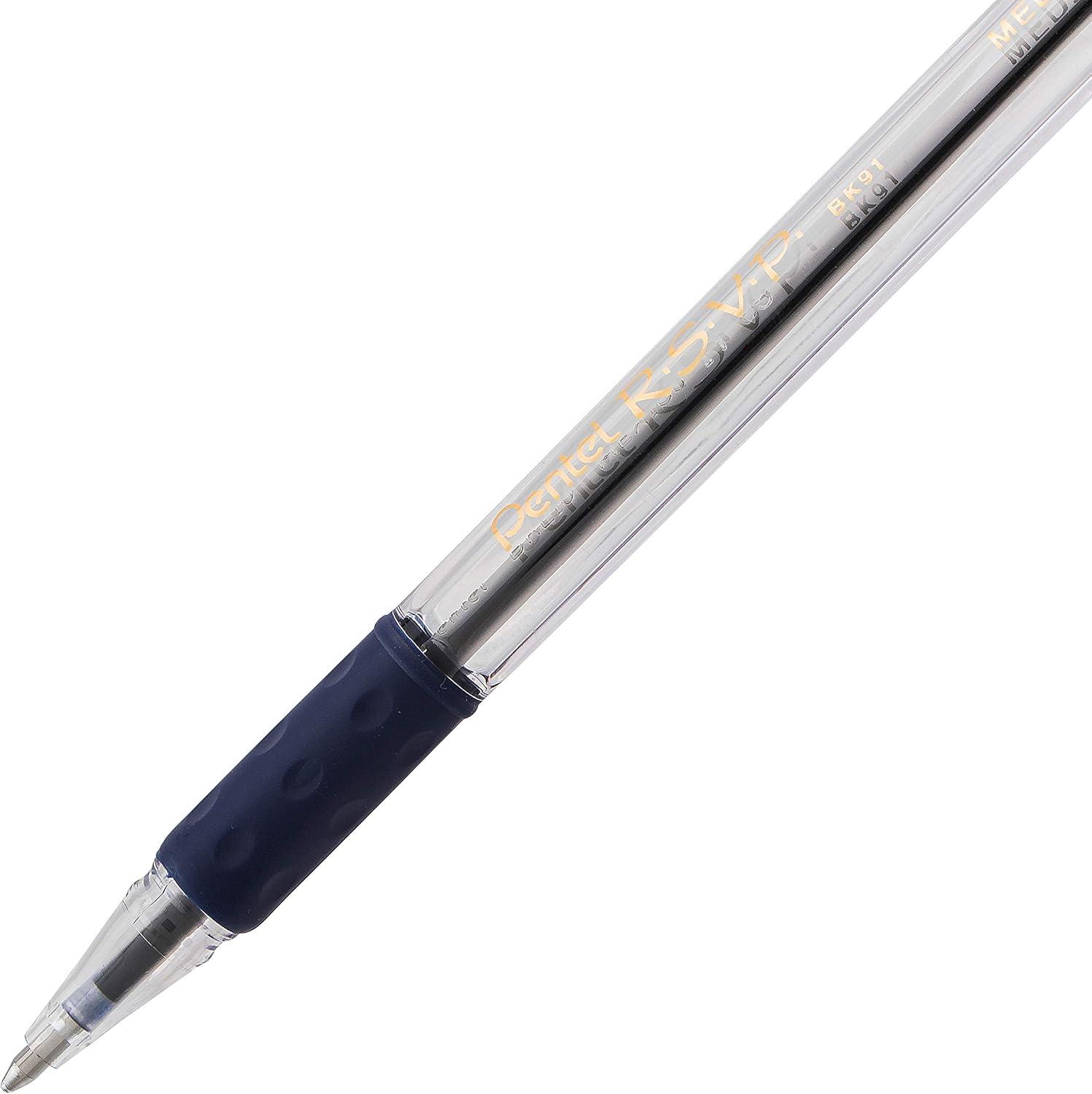 image:imagePentel RSVP Ballpoint Pen Fine Line 07mm Black Ink 72 Pack Canister BK90PC72ABlue