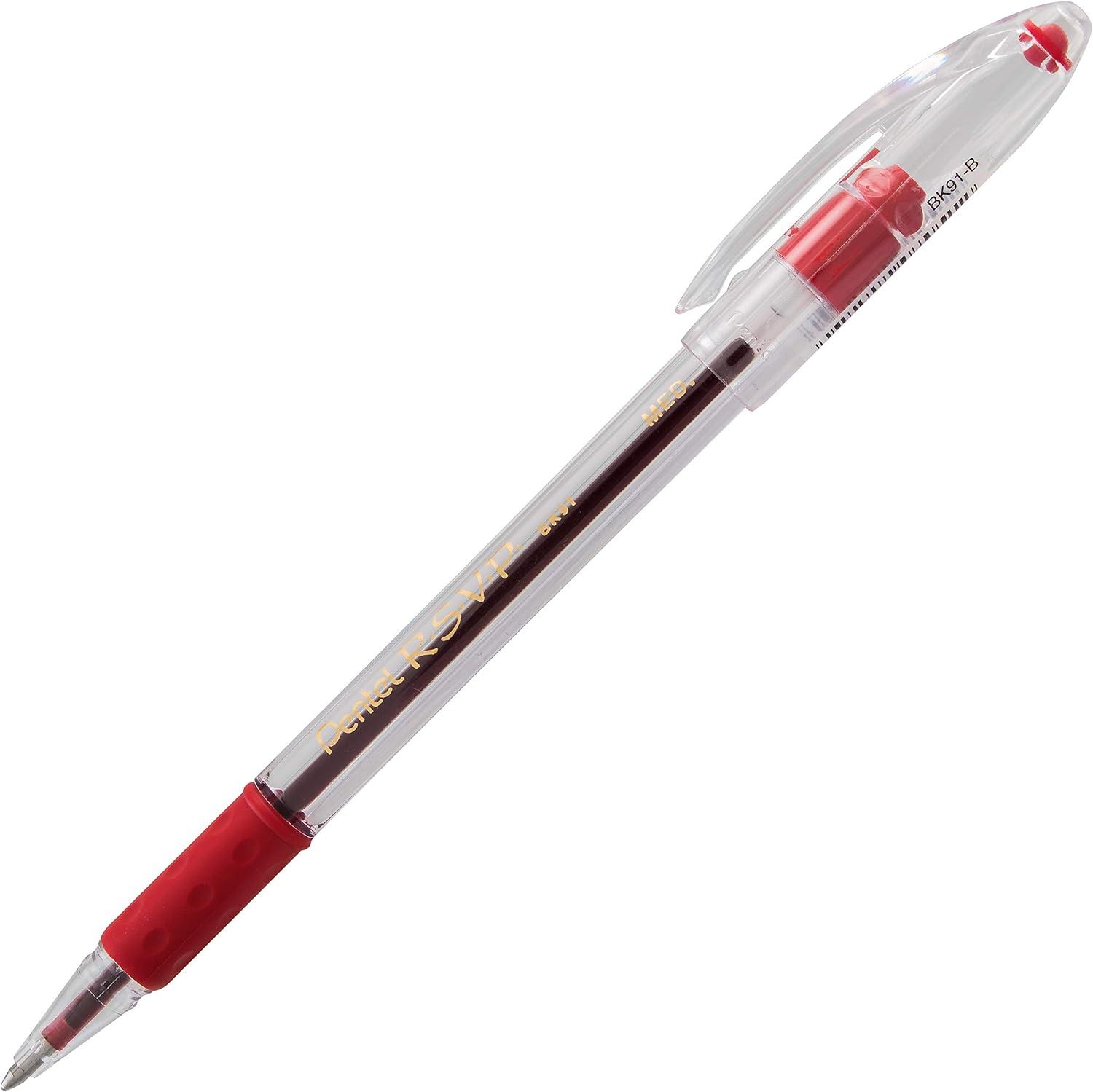 image:imagePentel RSVP Ballpoint Pen Fine Line 07mm Black Ink 72 Pack Canister BK90PC72ARed