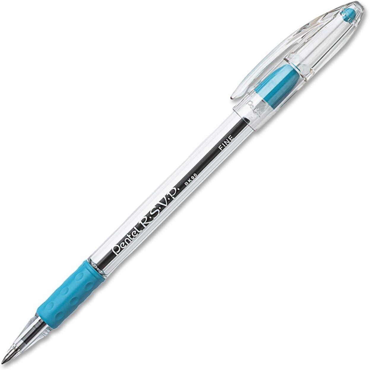 image:imagePentel RSVP Ballpoint Pen Fine Line 07mm Black Ink BK90A Pack of 1 12 Count TotalBlue