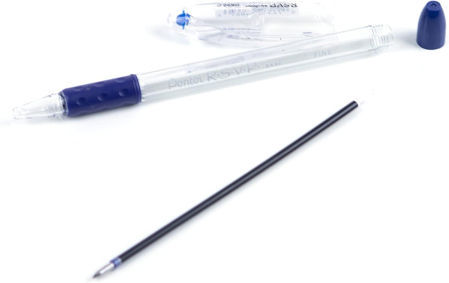 image:imagePentel RSVP Ballpoint Pen Fine Line 07mm Black Ink BK90A Pack of 1 12 Count TotalBlue