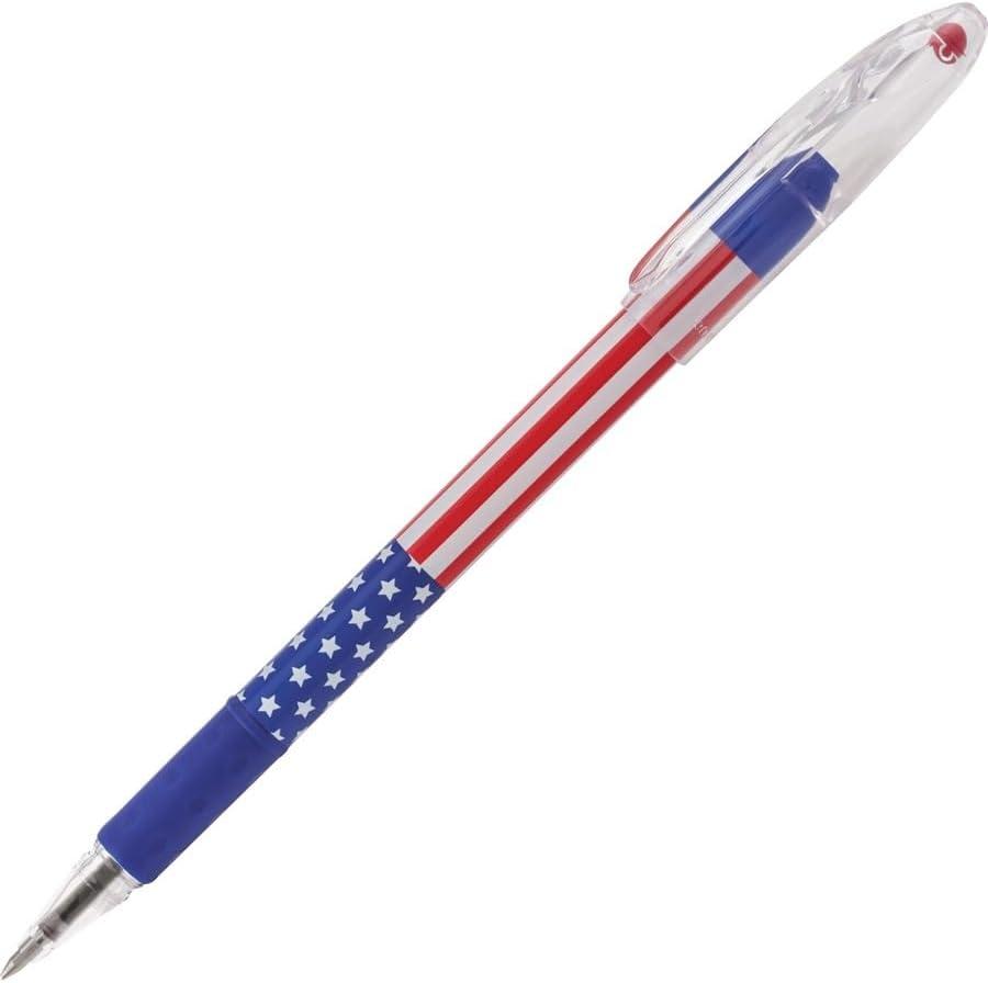 image:imagePentel RSVP Ballpoint Pen Fine Line 07mmFlag Barrel Black Ink 12 Pack BK90USAA12 Count Pack of 1