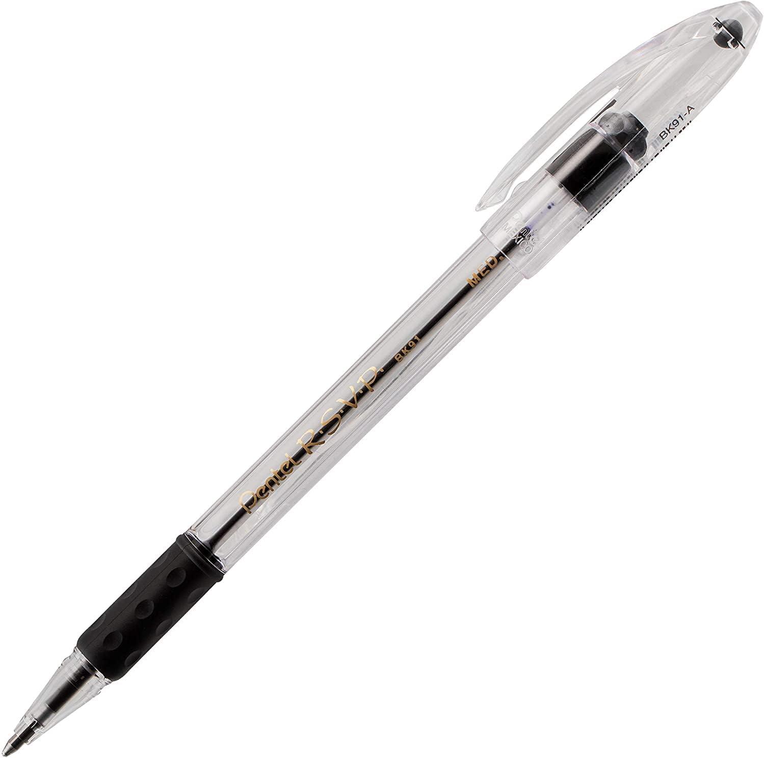 image:imagePentel RSVP Medium Point Pens 10mm 12 Pack of 6 Black amp 6 Blue Ballpoint Pens