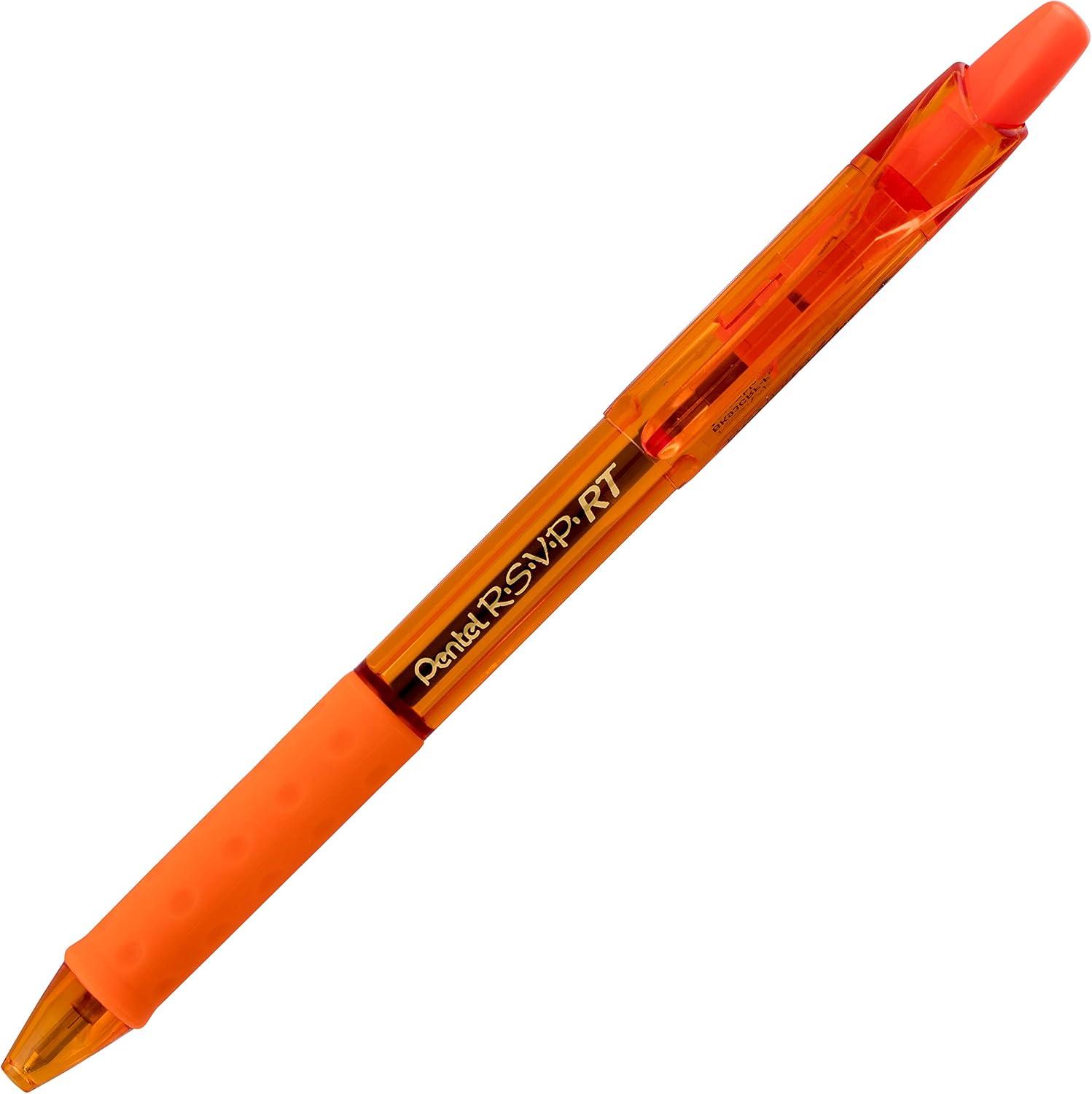 image:imagePentel RSVP RT Colors Retractable Ballpoint Pen 10mm Medium Line Barrel Pink Ink Box of 12 BK93CRPPAssorted 3