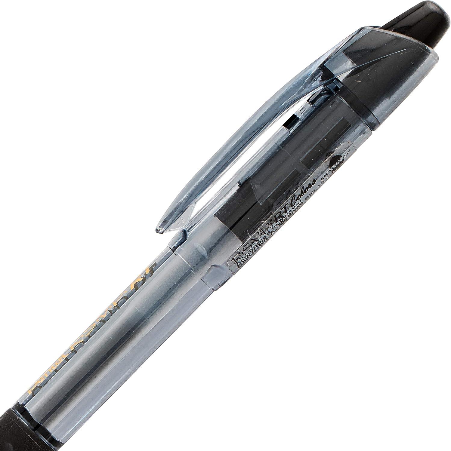 image:imagePentel RSVP RT Colors Retractable Ballpoint Pen 10mm Medium Line Barrel Pink Ink Box of 12 BK93CRPPBlack