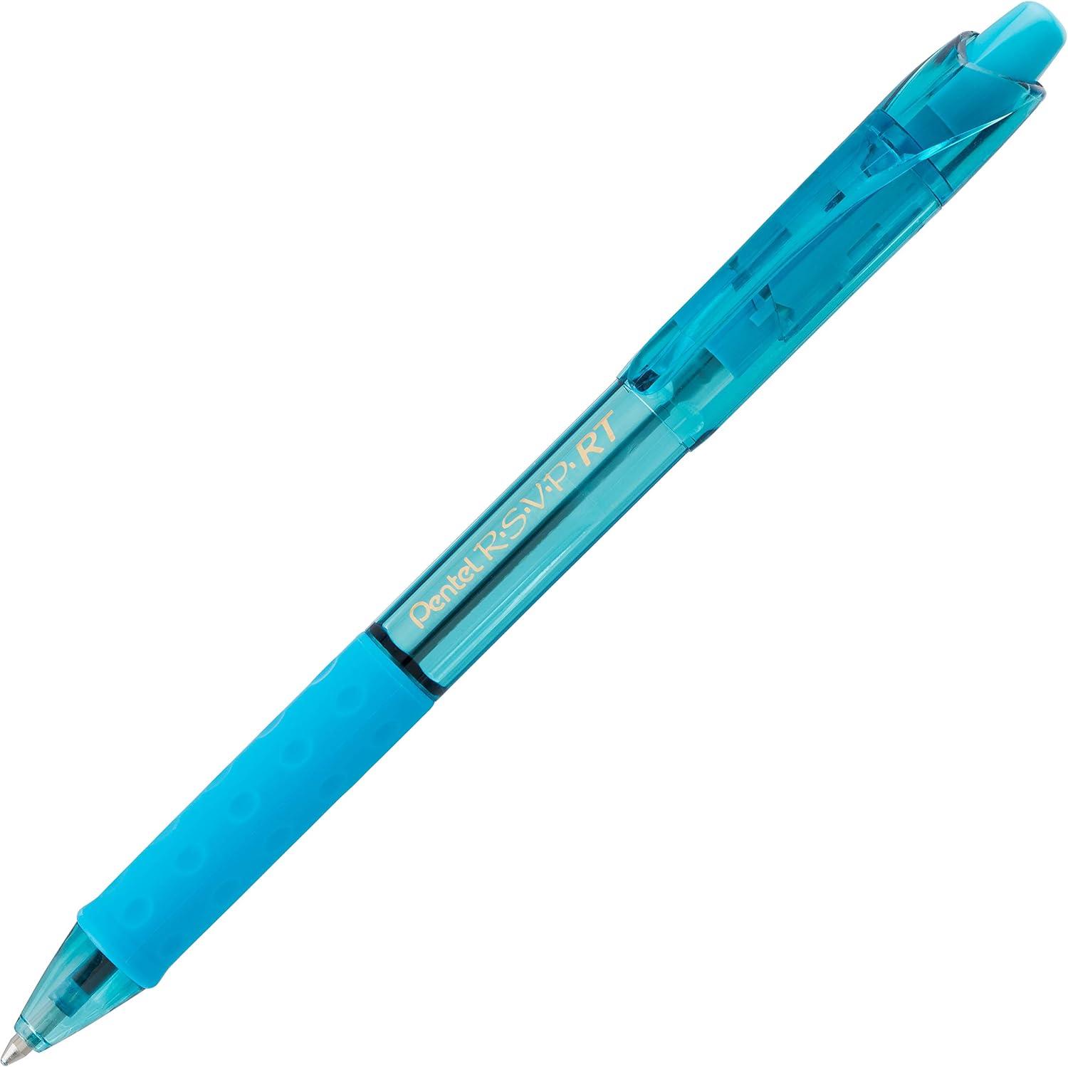 image:imagePentel RSVP RT Colors Retractable Ballpoint Pen 10mm Medium Line Barrel Pink Ink Box of 12 BK93CRPPBlue
