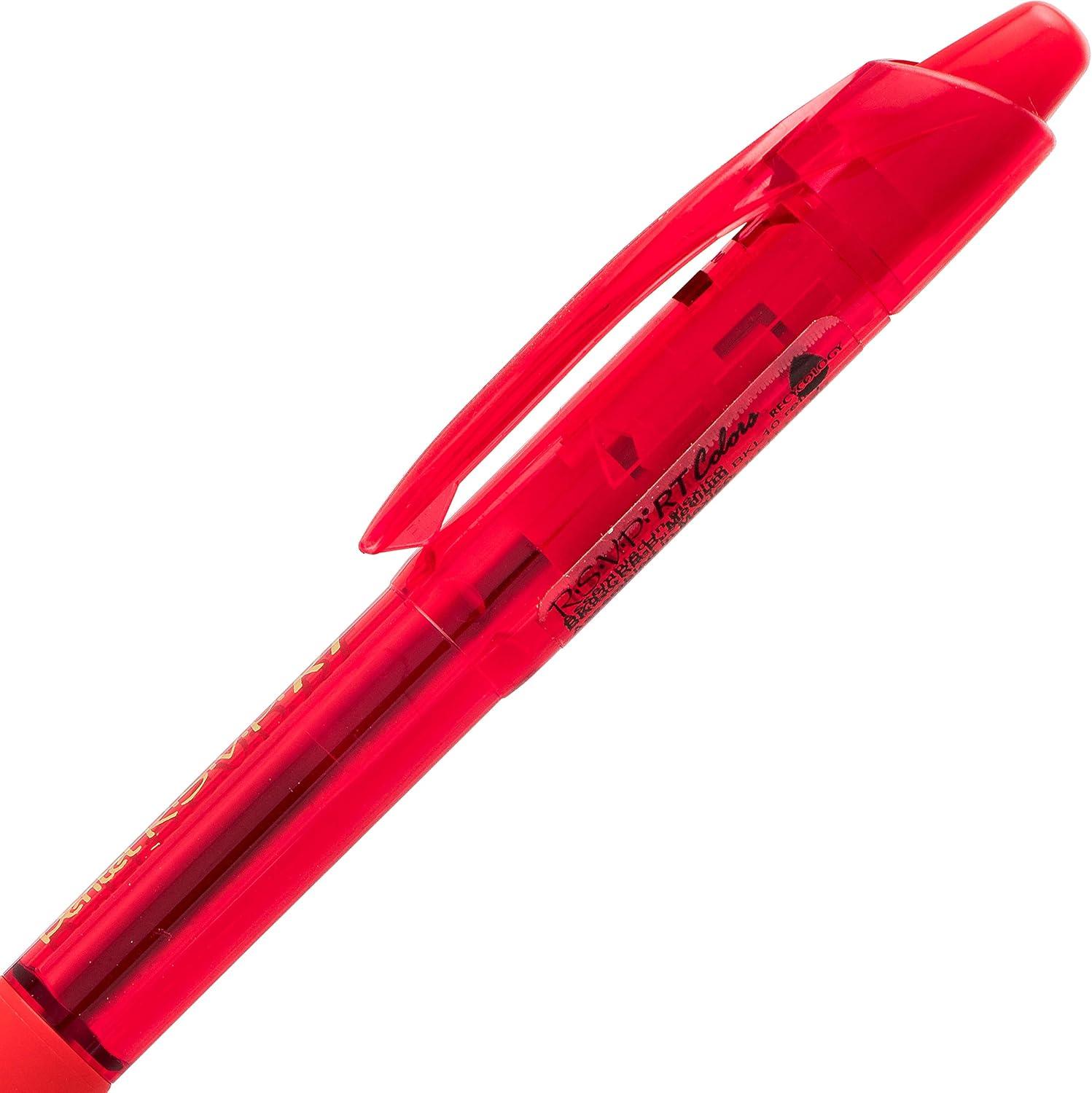 image:imagePentel RSVP RT Colors Retractable Ballpoint Pen 10mm Medium Line Barrel Pink Ink Box of 12 BK93CRPPRed