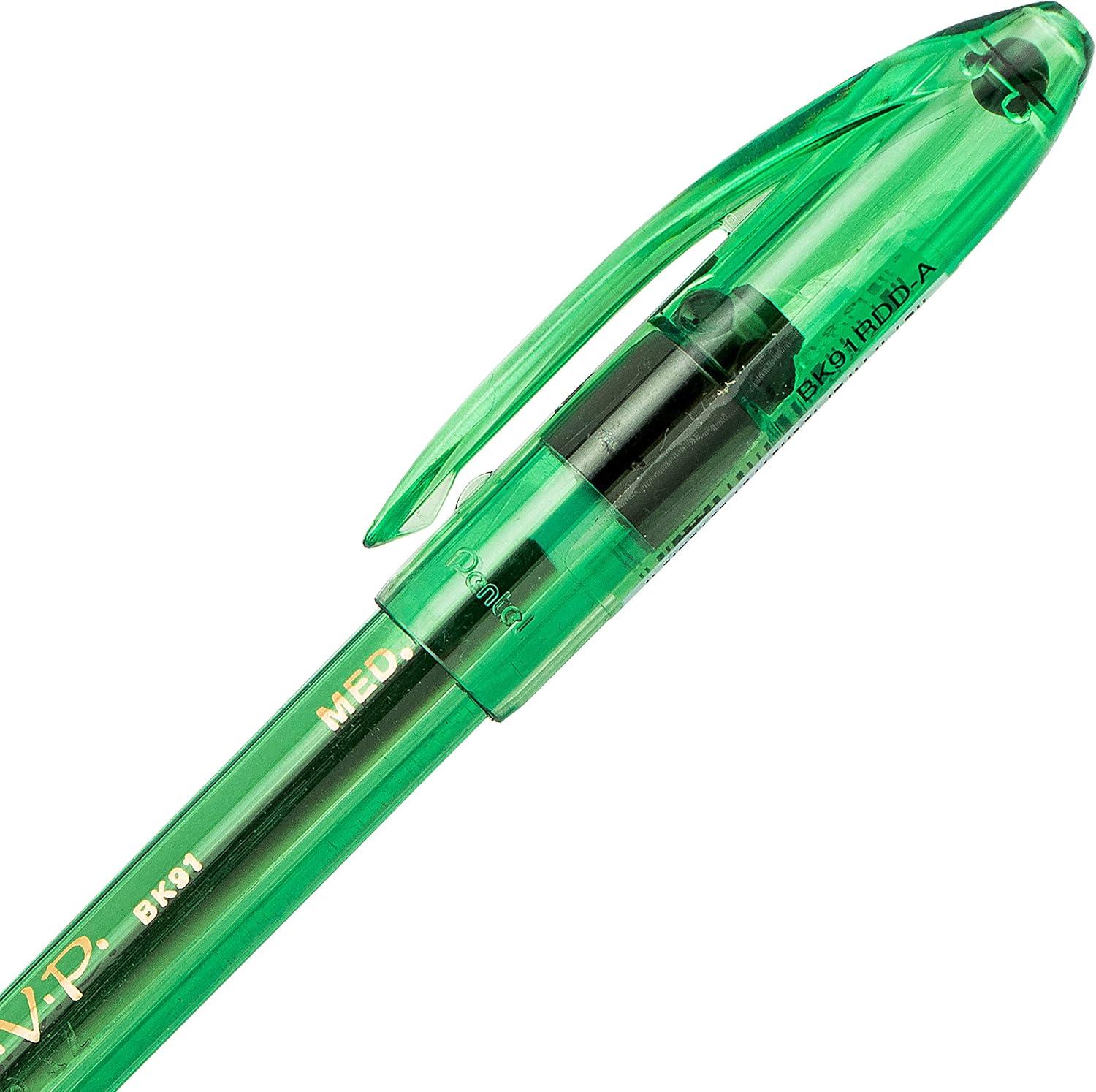 image:imagePentel RSVP RazzleDazzle Ballpoint Pen 10mm Medium Line Pink Barrel Black Ink Box of 12 BK91RDPAGreen