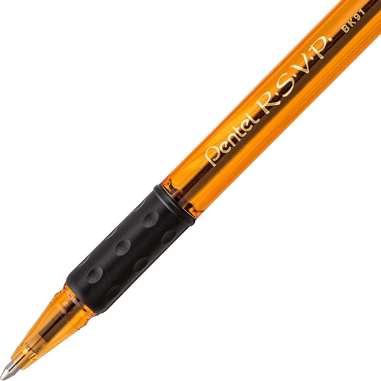 image:imagePentel RSVP RazzleDazzle Ballpoint Pen 10mm Medium Line Pink Barrel Black Ink Box of 12 BK91RDPAOrange