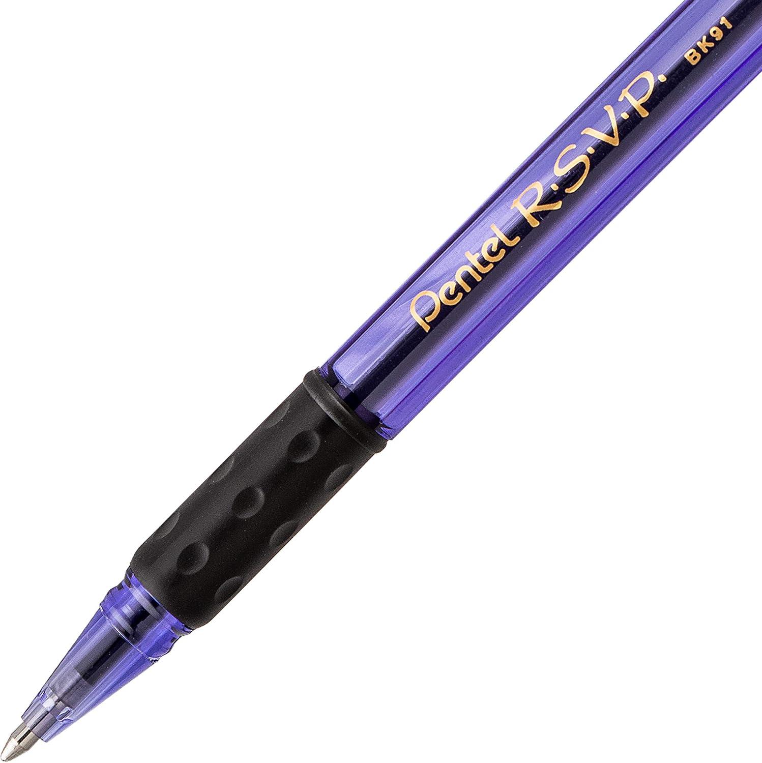 image:imagePentel RSVP RazzleDazzle Ballpoint Pen 10mm Medium Line Pink Barrel Black Ink Box of 12 BK91RDPAPurple