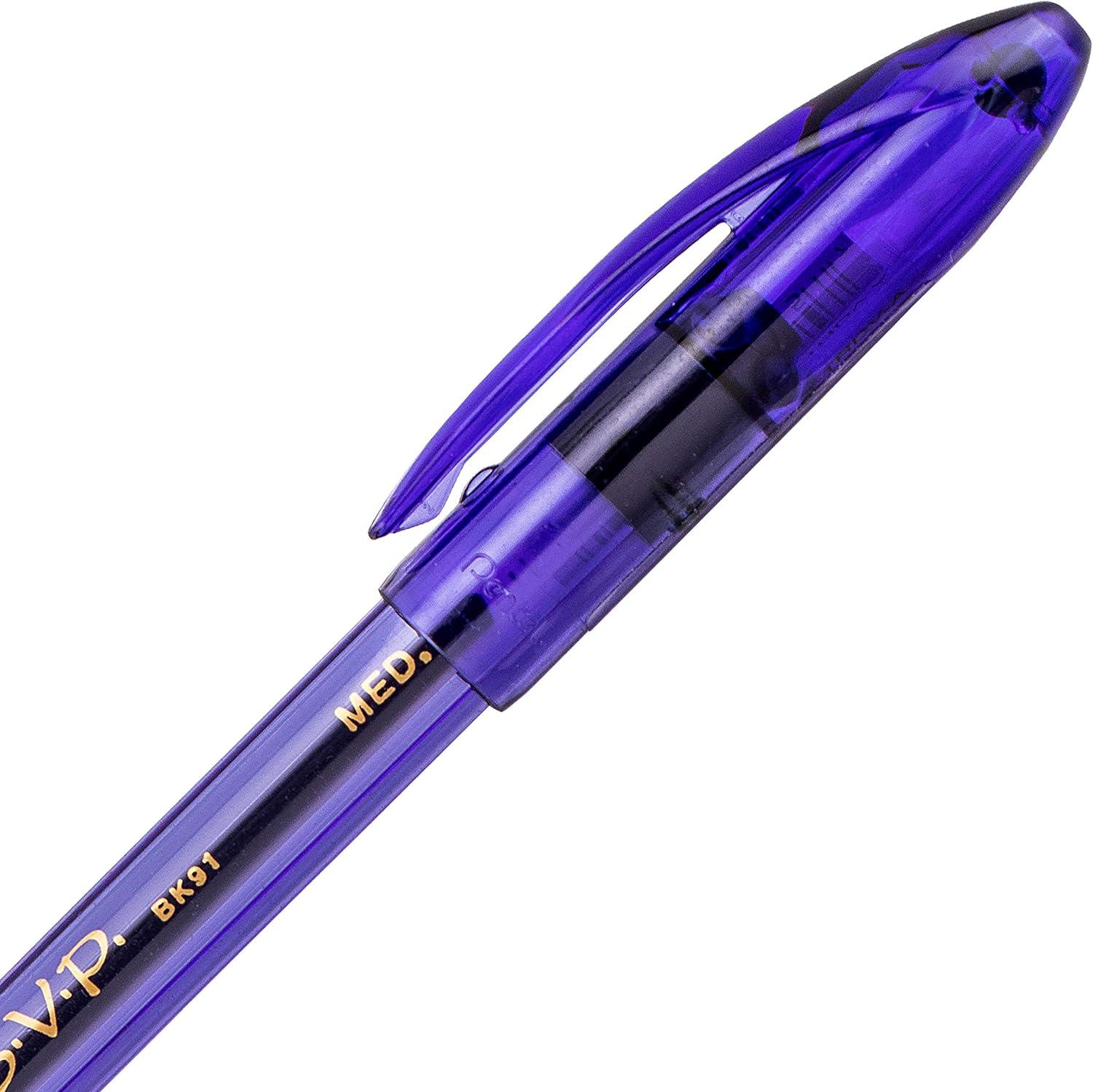 image:imagePentel RSVP RazzleDazzle Ballpoint Pen 10mm Medium Line Pink Barrel Black Ink Box of 12 BK91RDPAPurple